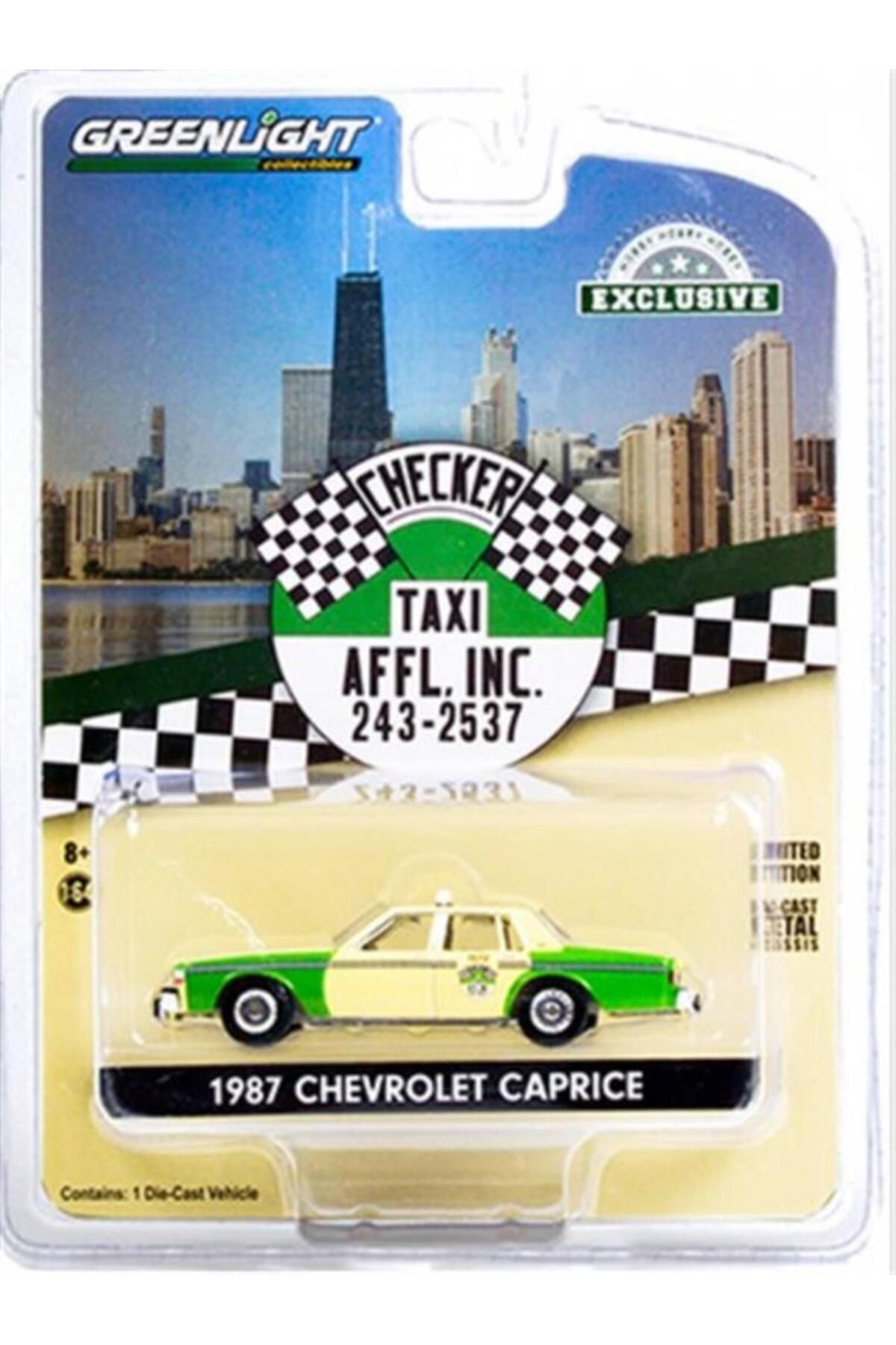 Greenlight 1987 Chevrolet Caprice Yellow and Green 1/64 Model Araba