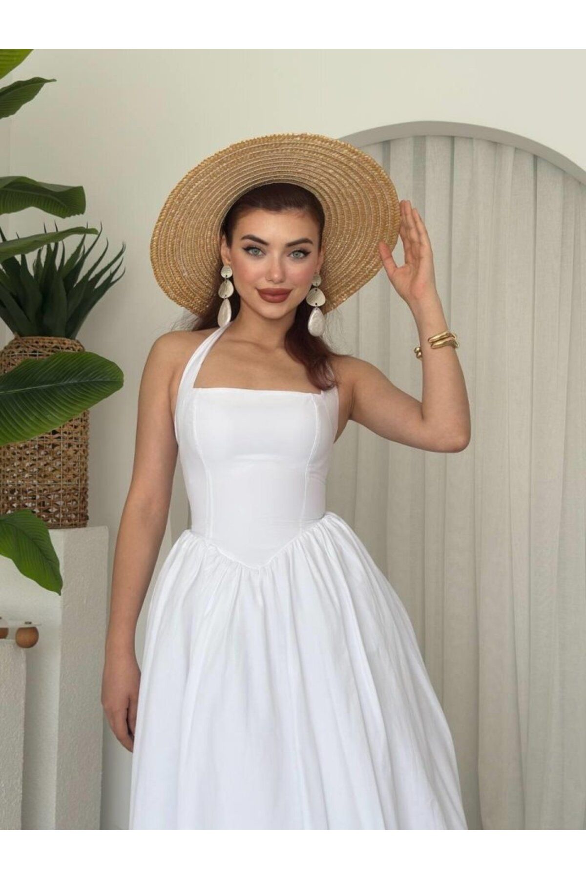 D&M Life Collection Fedra Midi Elbise - M - Beyaz