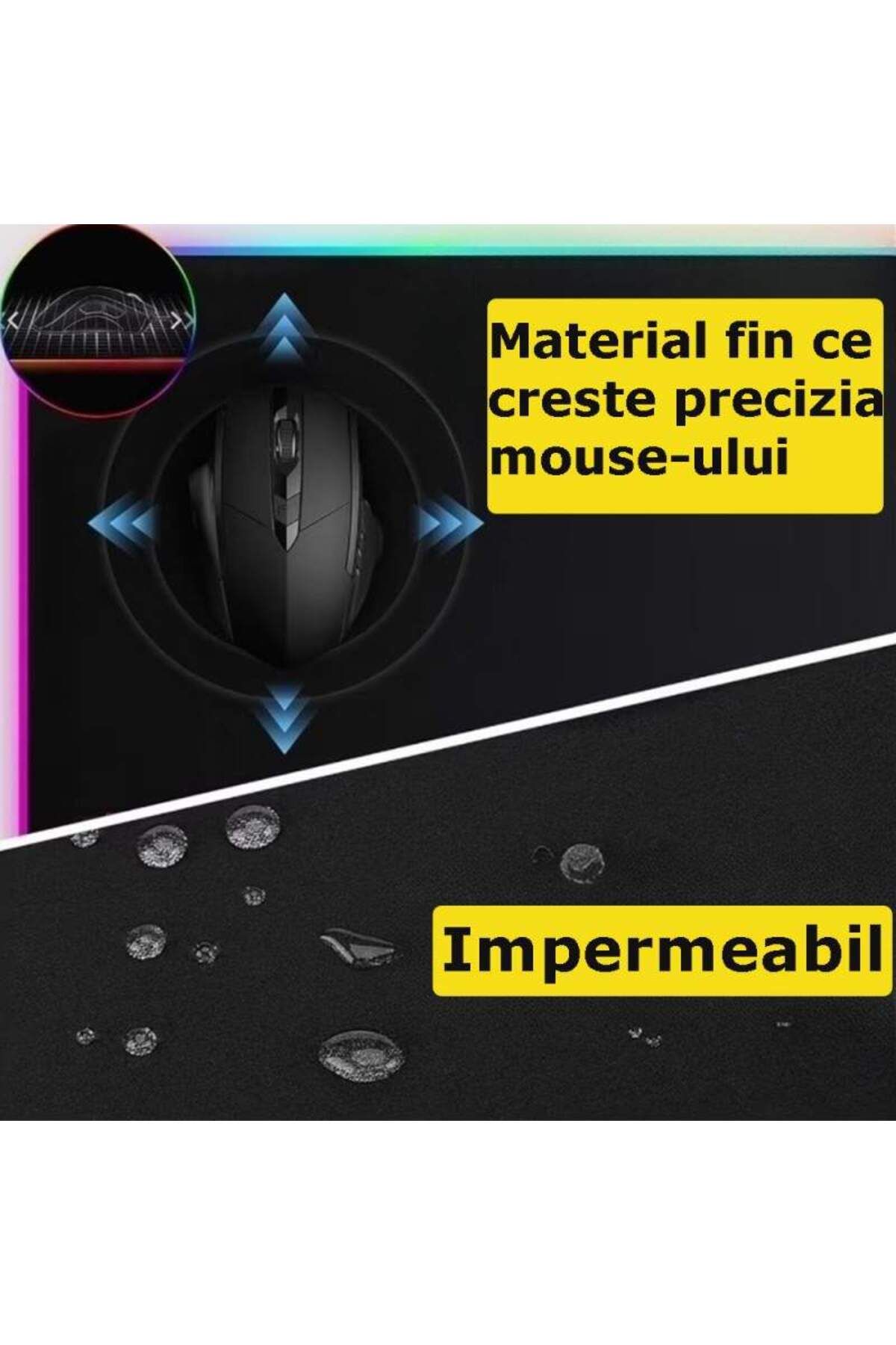 SIKS-Professional Gaming Mousepad, RGB LED, 13 Lighting Modes, 80x30 cm, Button For Changing Lights 4