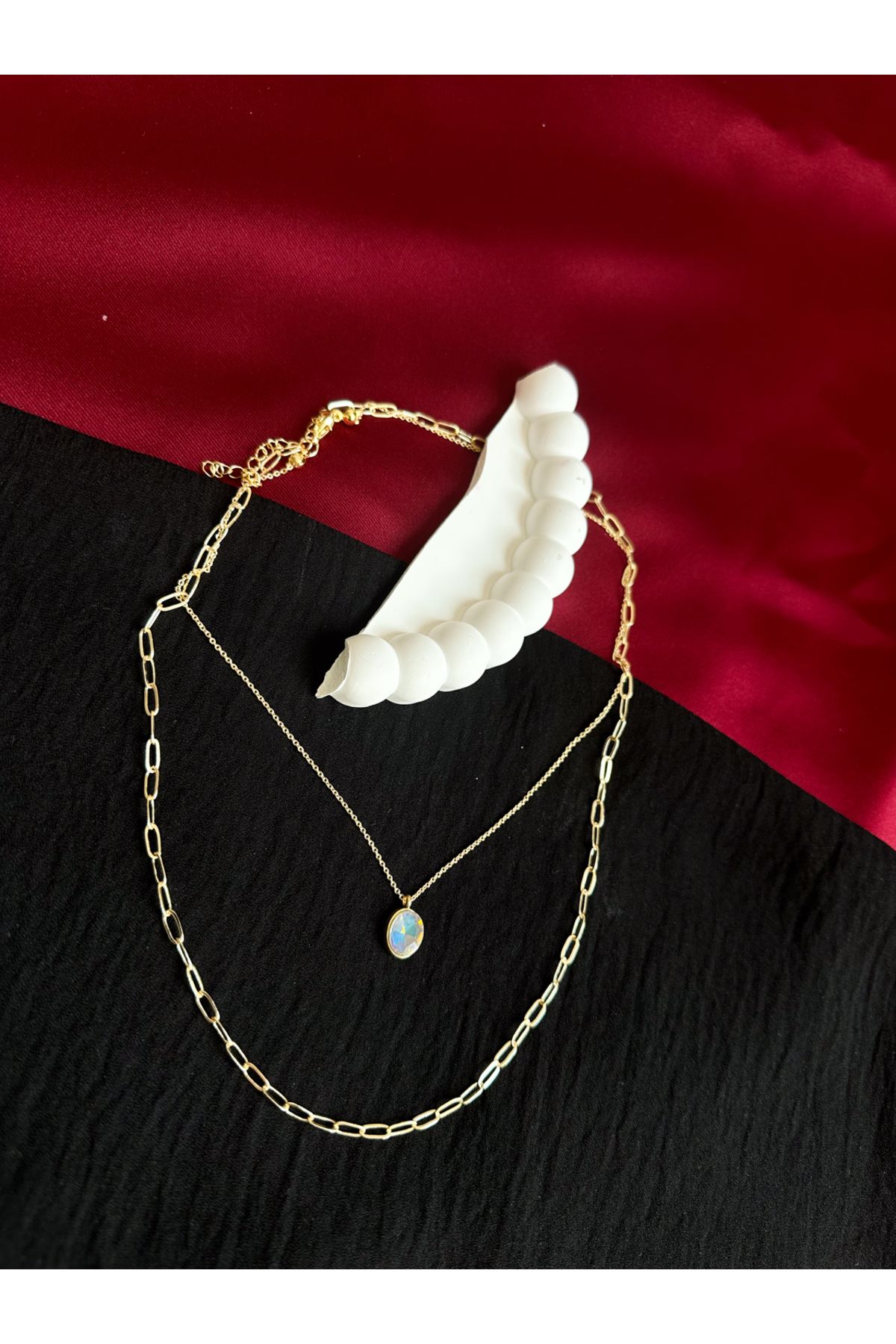 javielle shinechain - Gold Çelik kolye