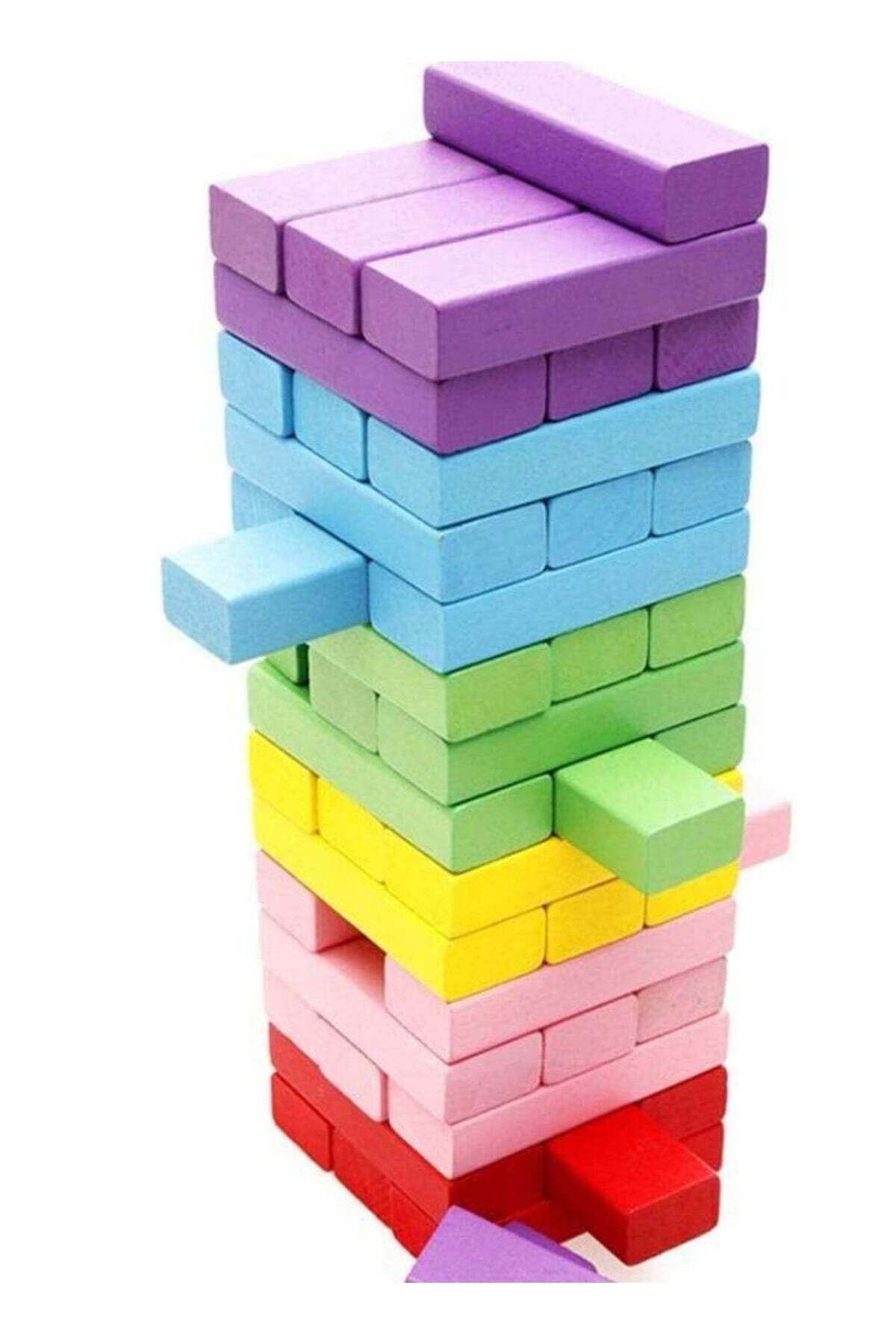 بازی بلوک‌های چوبی رنگارنگ کودکان