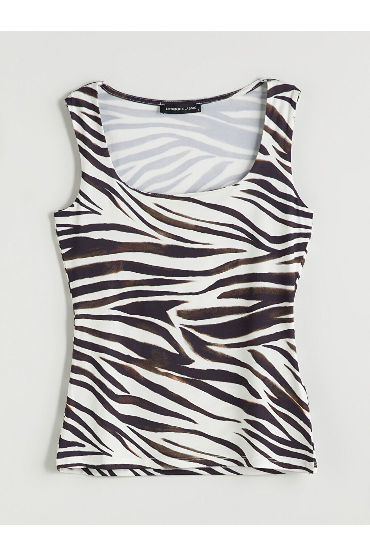 LC Waikiki-Lcw Square Collar Zebra Patterned Women's Undershirt 5