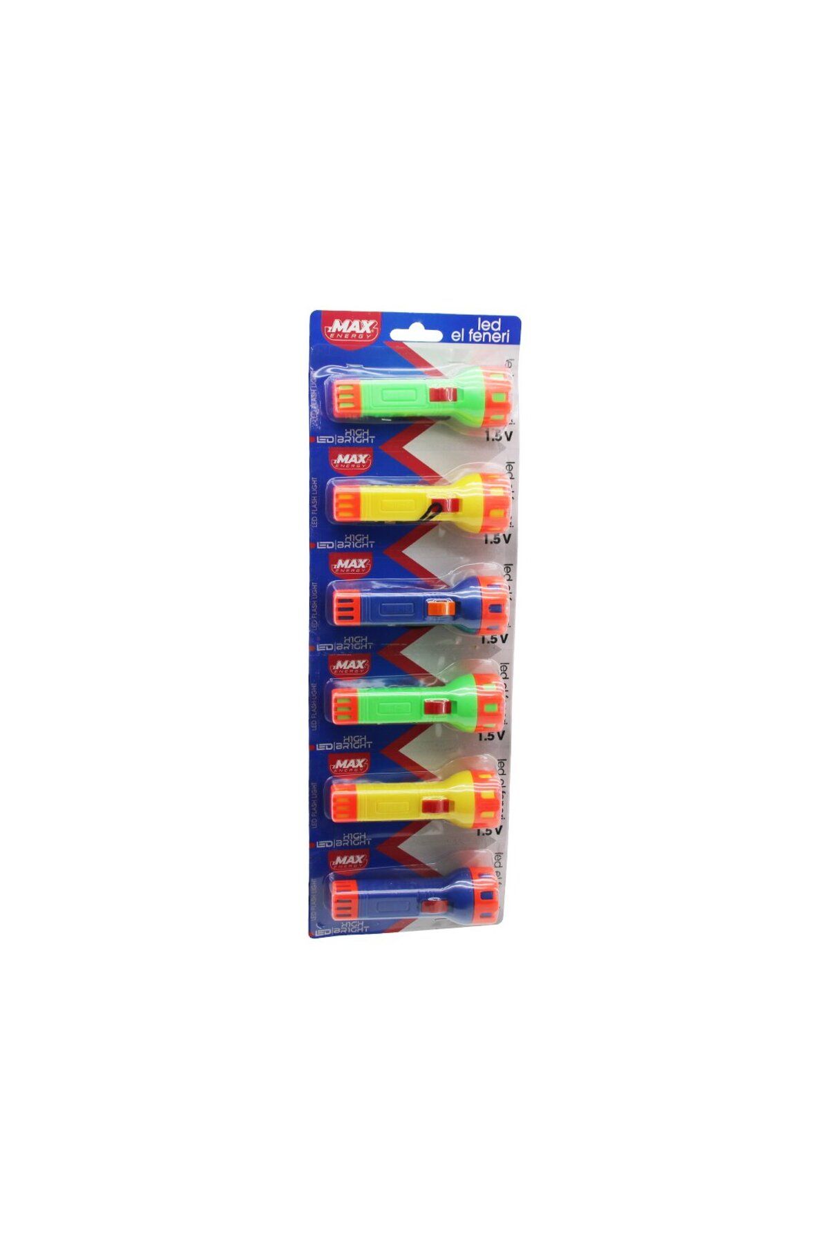 Findit PİLLİ EL FENERİ RENKLİ PLASTİK 1.5V ASKILI KARTELA STAND GH-9158 (2818)