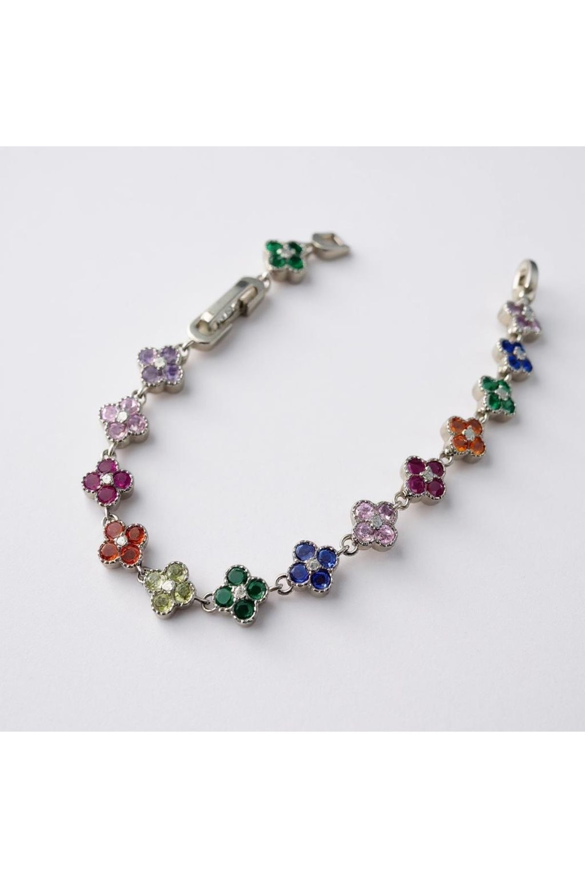 RAYM ACCESSORIES RENKLİ TAŞLI YONCA BİLEKLİK