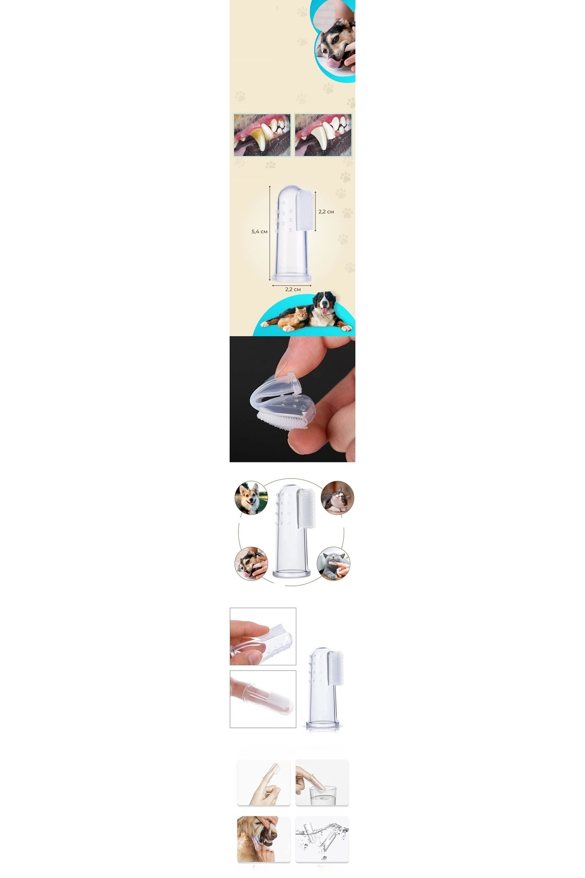 Mobil Dünyası Kedik Köpek Diş Fırçası Silikon Kutulu 3 lü SET - DGL7040-4149