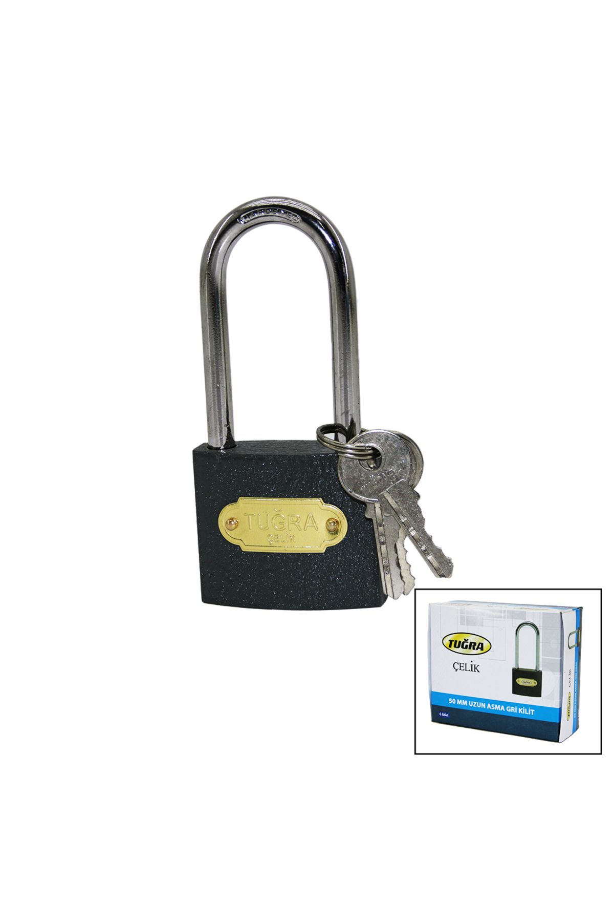Findit 50MM GRİ UZUN ASMA KİLİT (2818)