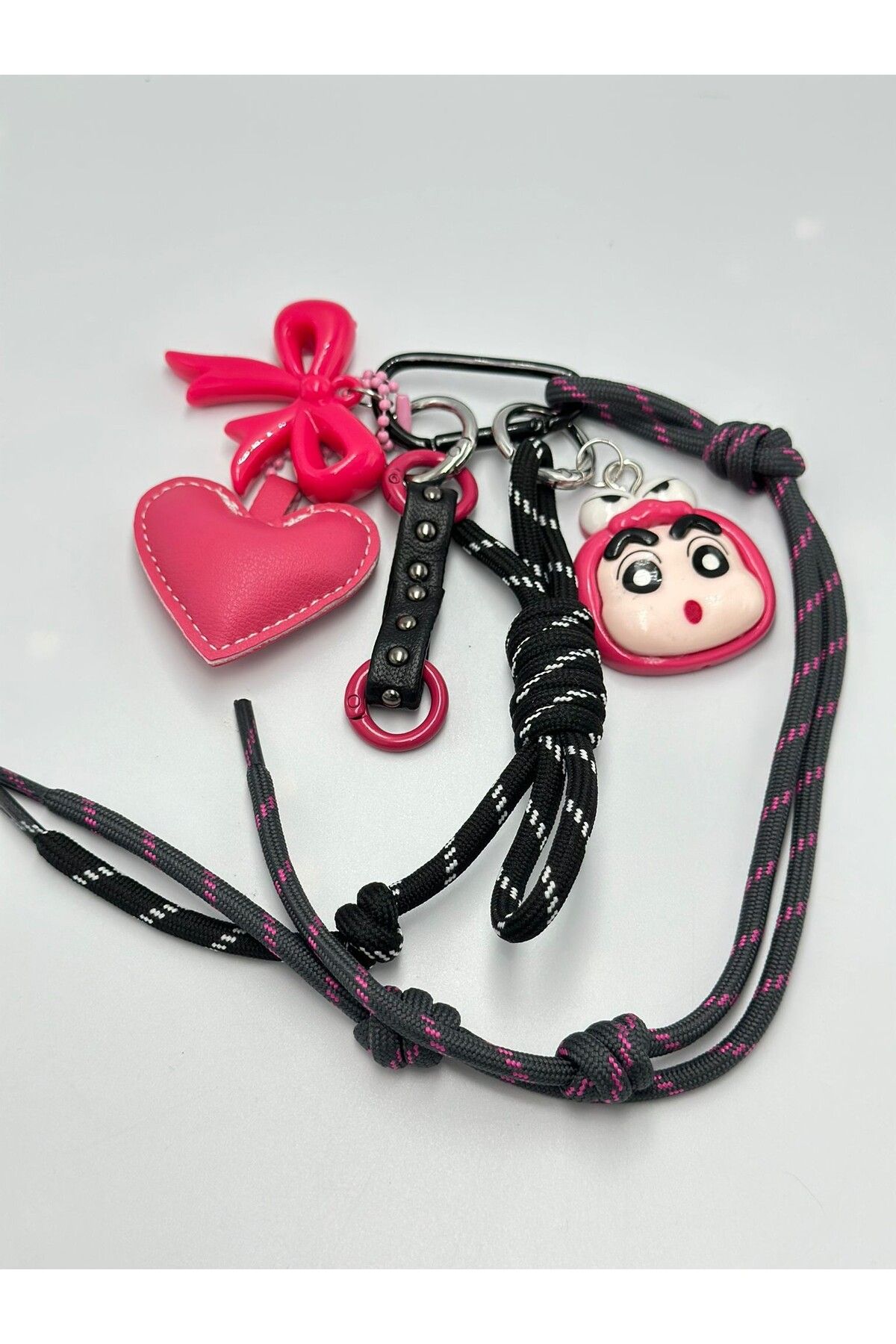 MyladyAccessoriess Pembe Çoklu Charm Detay Çanta Aksesuar