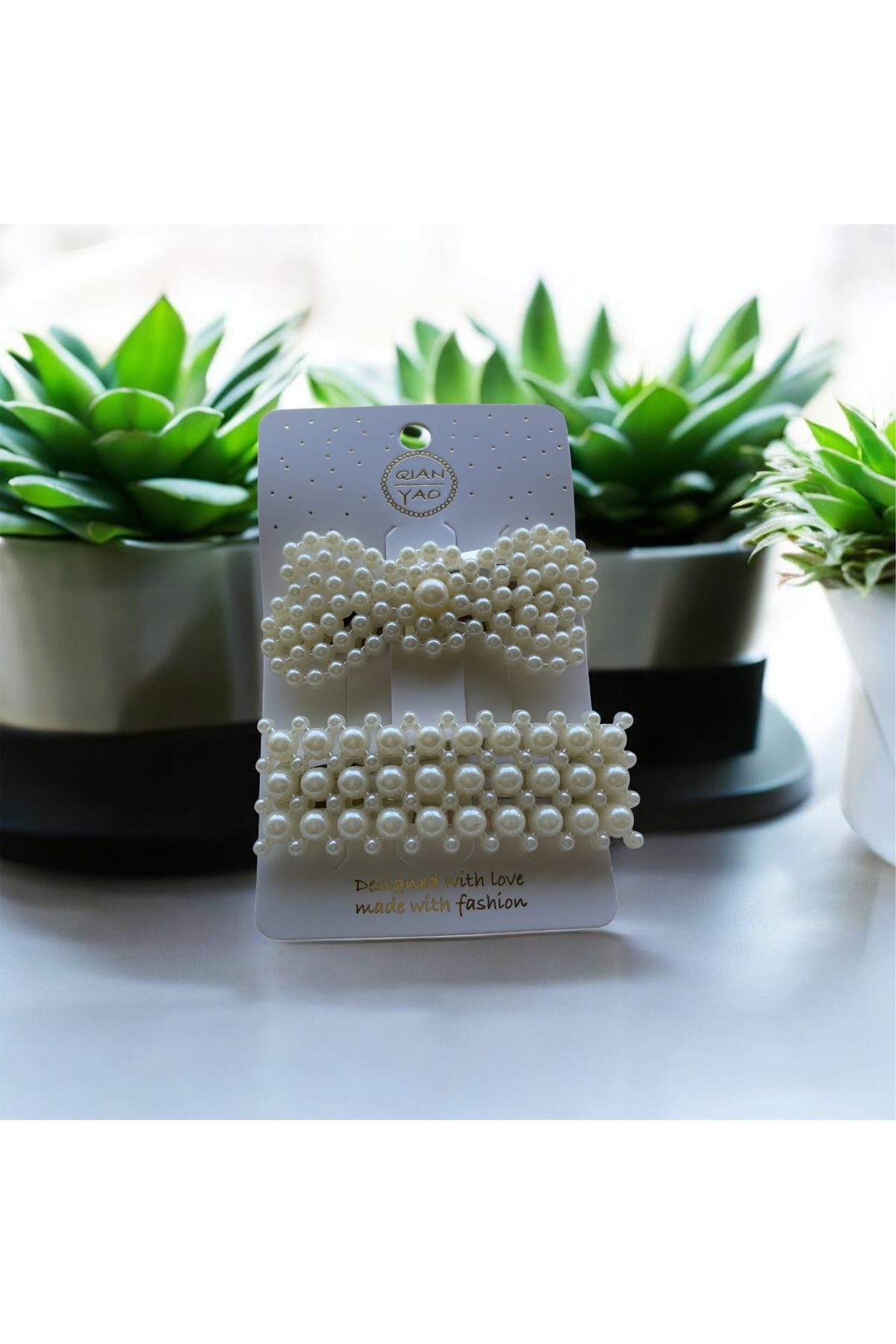 shop Dishi 2'li Çıt Çıtlı İnci Toka Fiyonk Toka