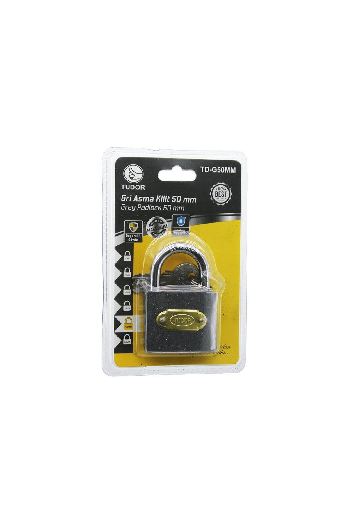 Findit TUDOR TD-G50MM VAKUMLU 50MM - GRİ KISA KANCALI ASMA KİLİT (2818)