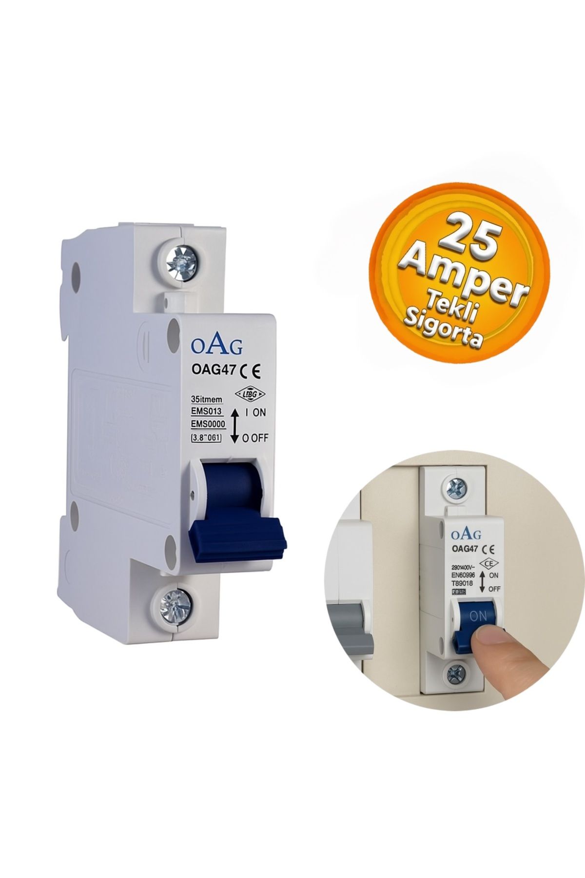 Oag Tek Kutuplu Otomatik Sigorta 1x25 Amper