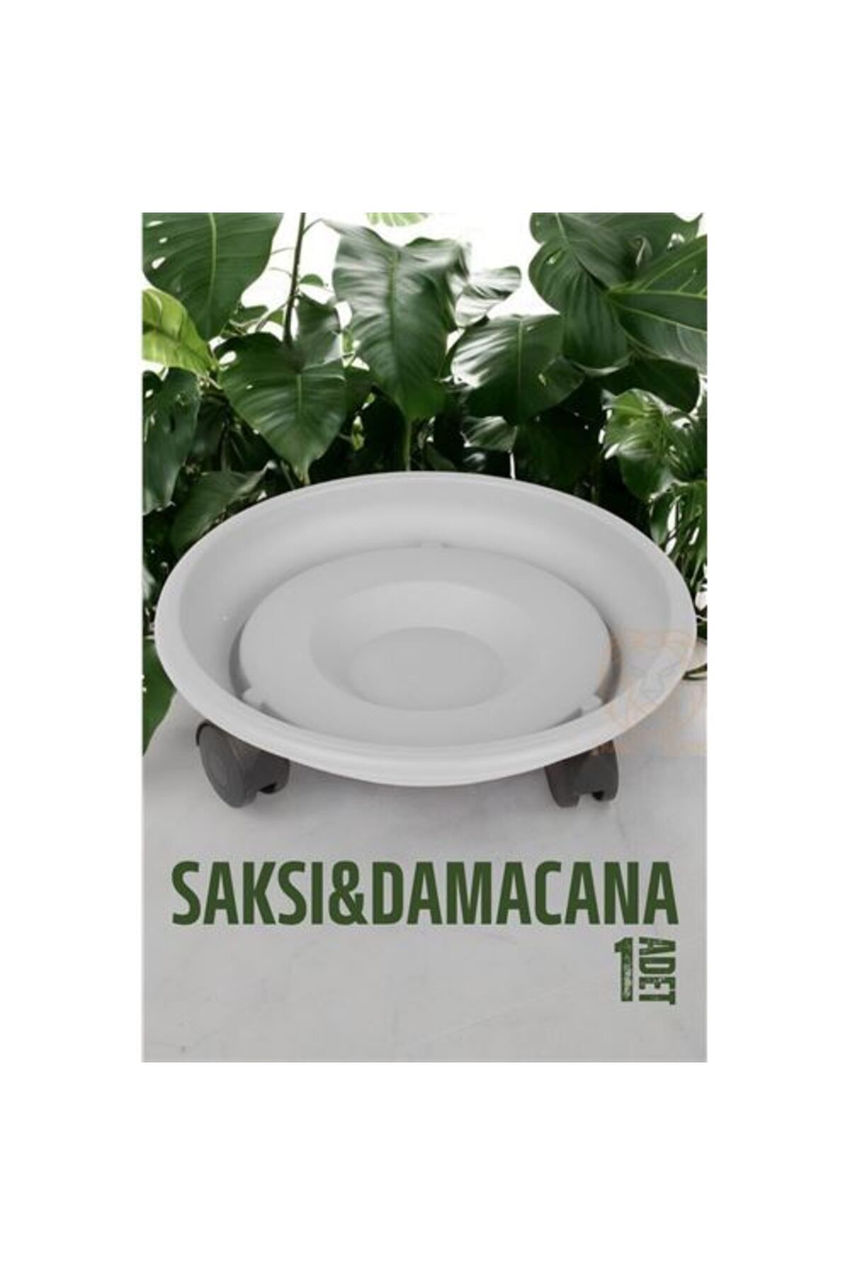 Lokal Marketing Tekerlekli Saksı Altığı 37 CM BEYAZ - LKM9095-6175
