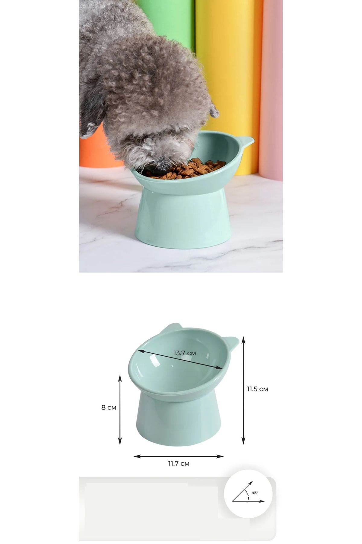 mrpurple Mama Kabı Kedi ve Küçük Köpek Mama Kabı Kedi Kumu Küreği Set MAVİ - PRP5752-5390