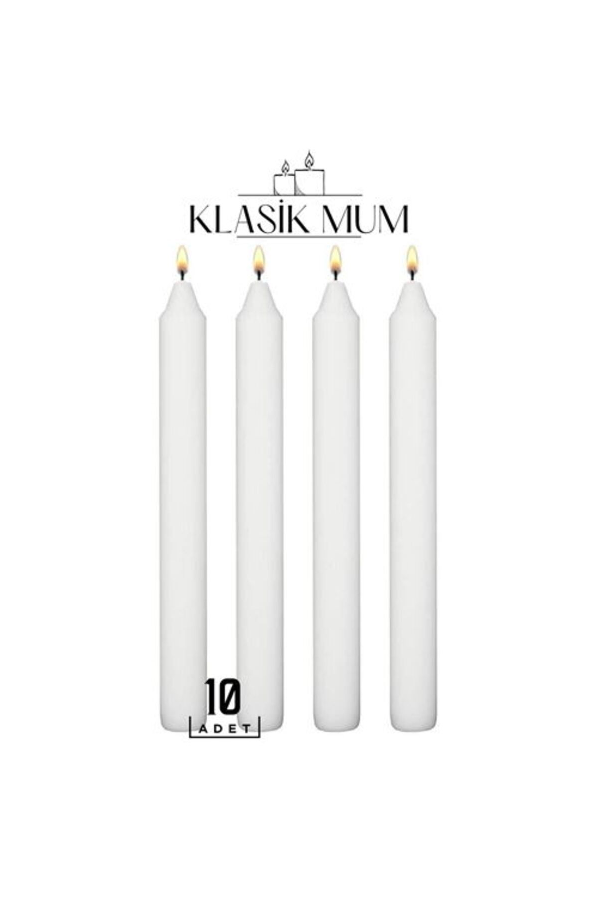 mrpurple 10 Adet Klasik Mum Seti - PRP6797-8316