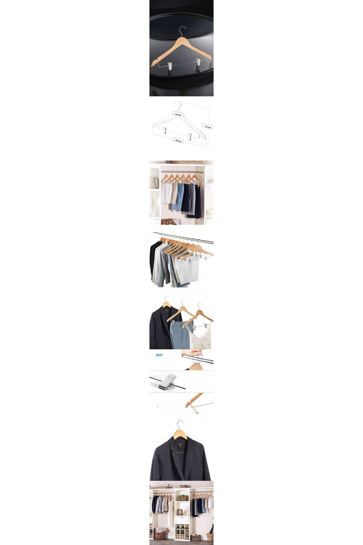 gizmurstore Takım Askısı Ceket Etek Pantolon Kıskaçlı 19 ADET - GMS6625-5756