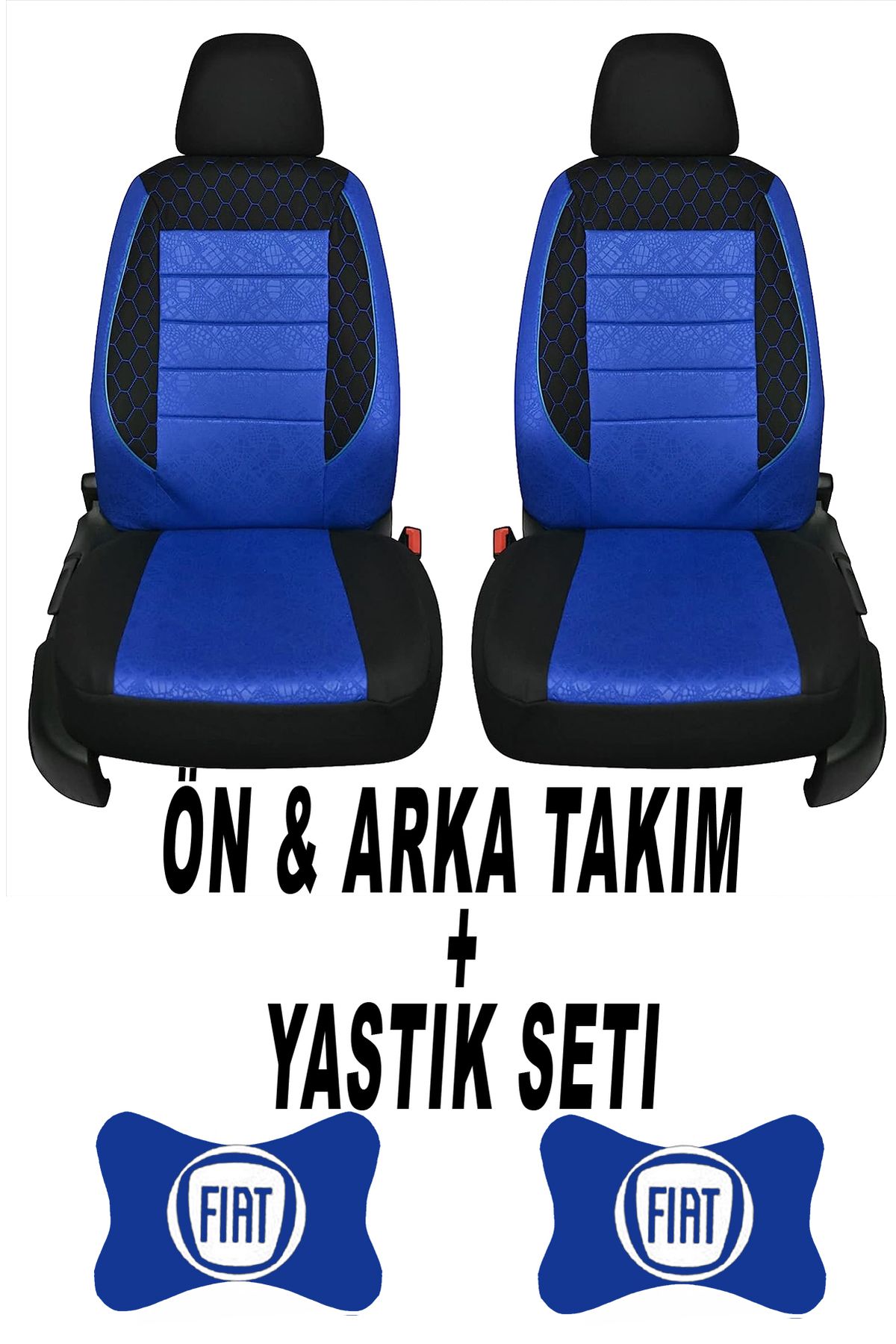1araba1ev Oto Koltuk Kılıfı Fiat Ön Arka Takım + 2 Adet Boyun Yastığı Seti