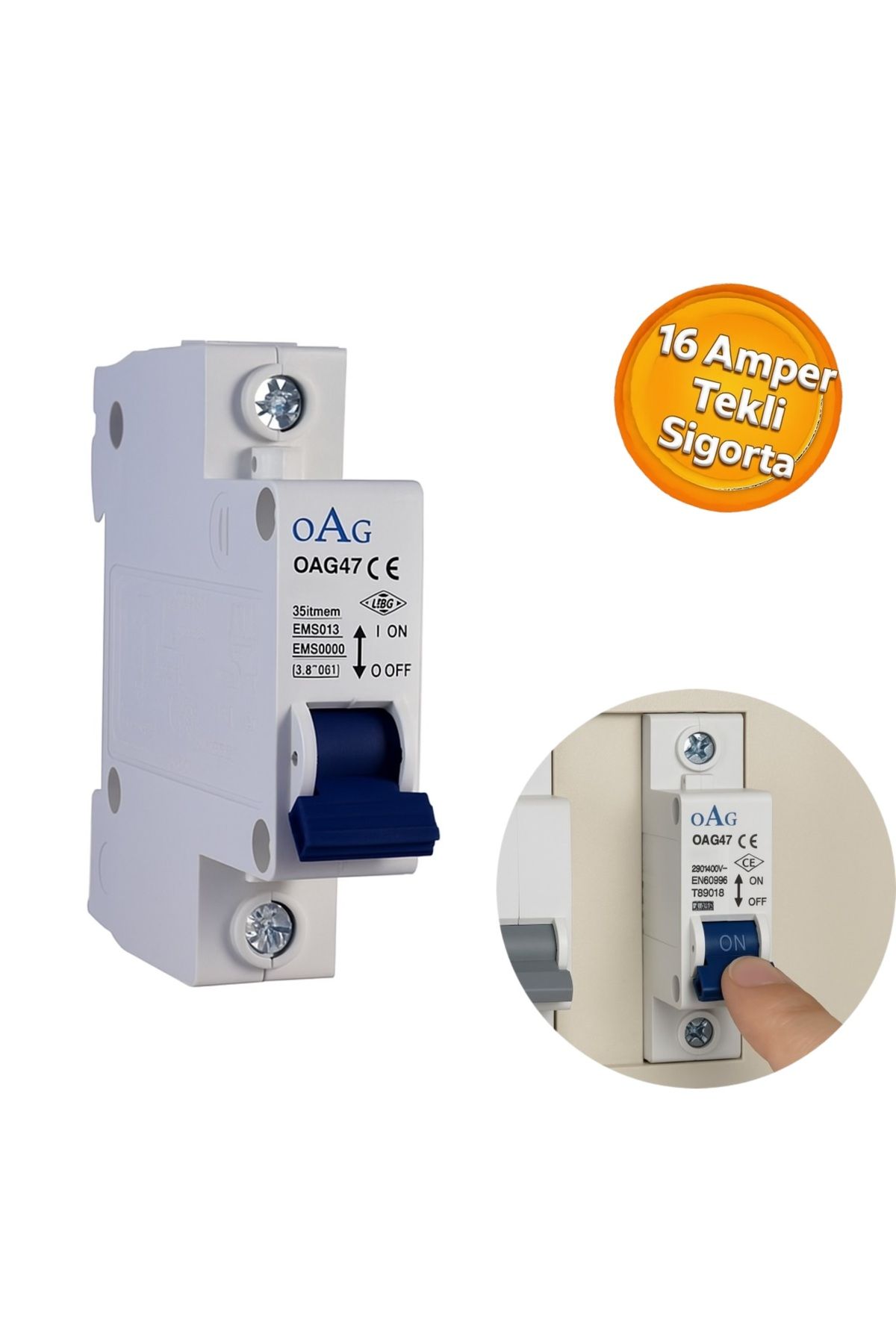 Oag Tek Kutuplu Otomatik Sigorta 1x16 Amper