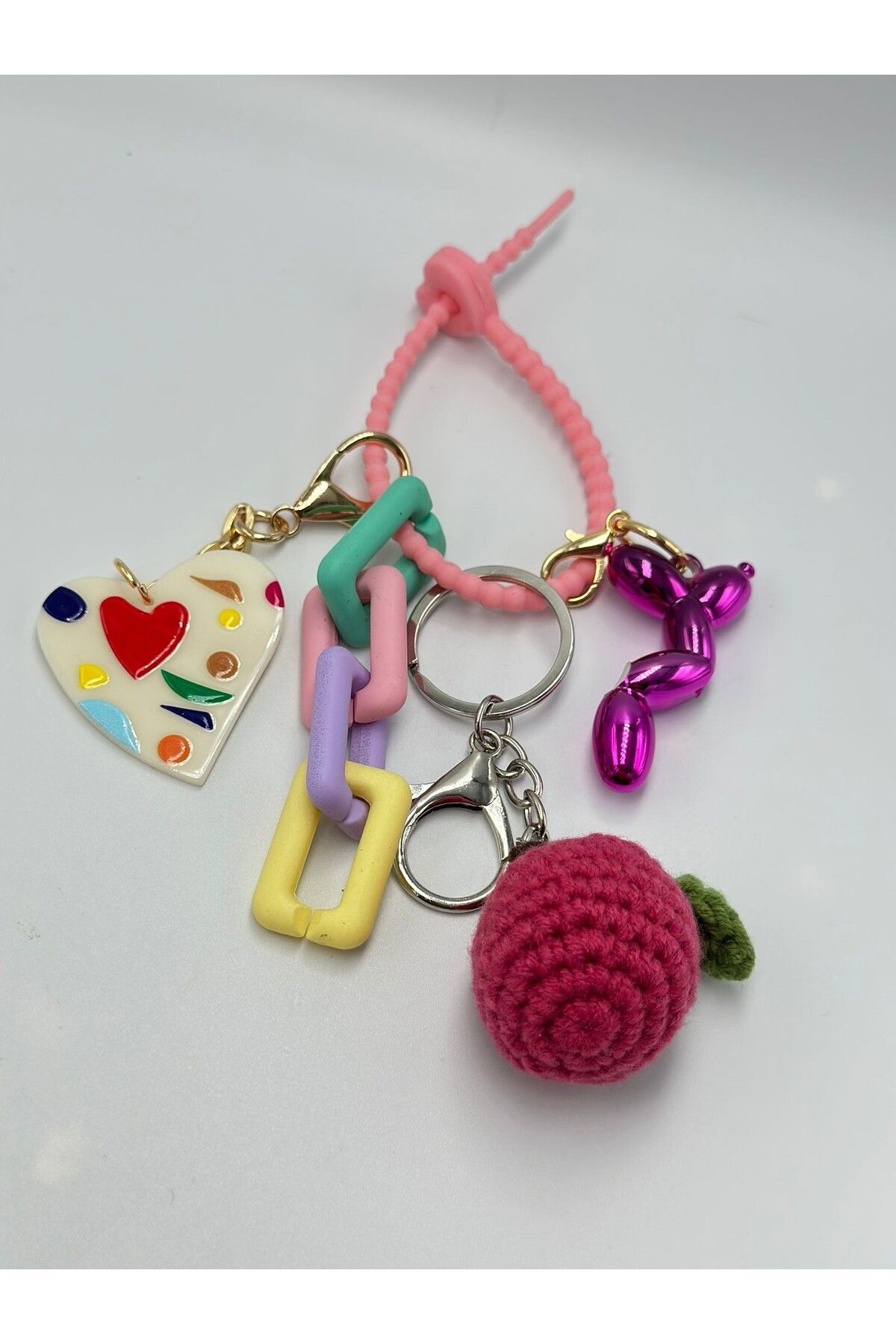 MyladyAccessoriess Renkli Zincir Ve Charm Detay Çanta Aksesuar
