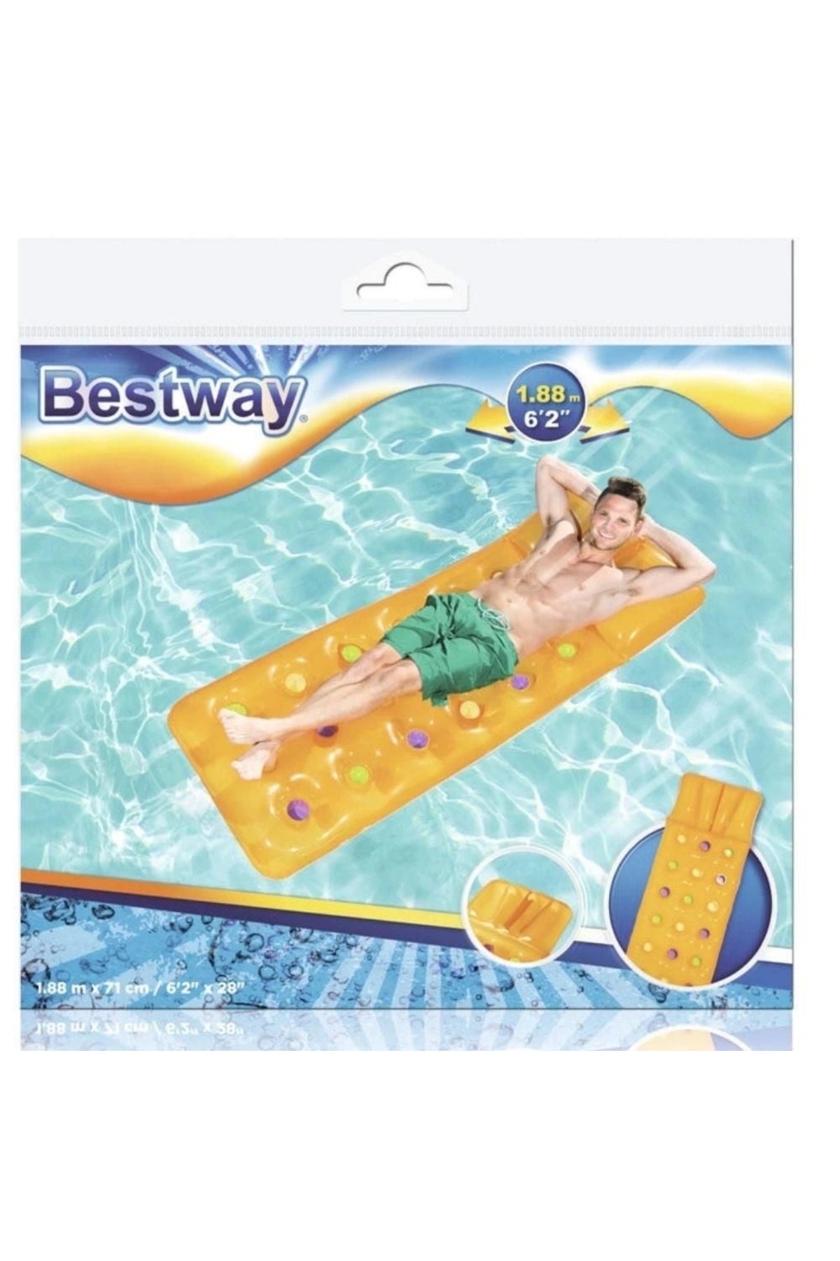 BESTWAY-Renkli Bardaklı Yatak 188x71cm 43014 2