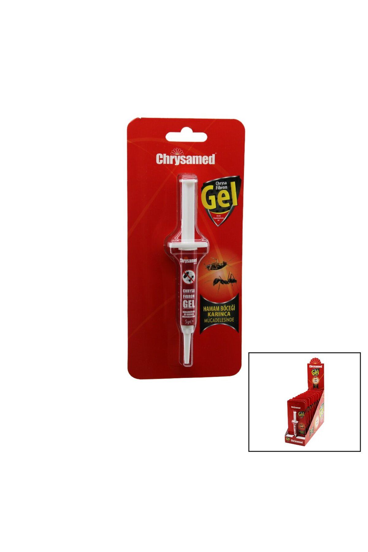 İklimStore CHRYSAMED GEL CHRYSA FİBRON JEL ŞIRINGA MODELİ HAMAM BÖCEĞİ - KARINCA 5GR. (5131)