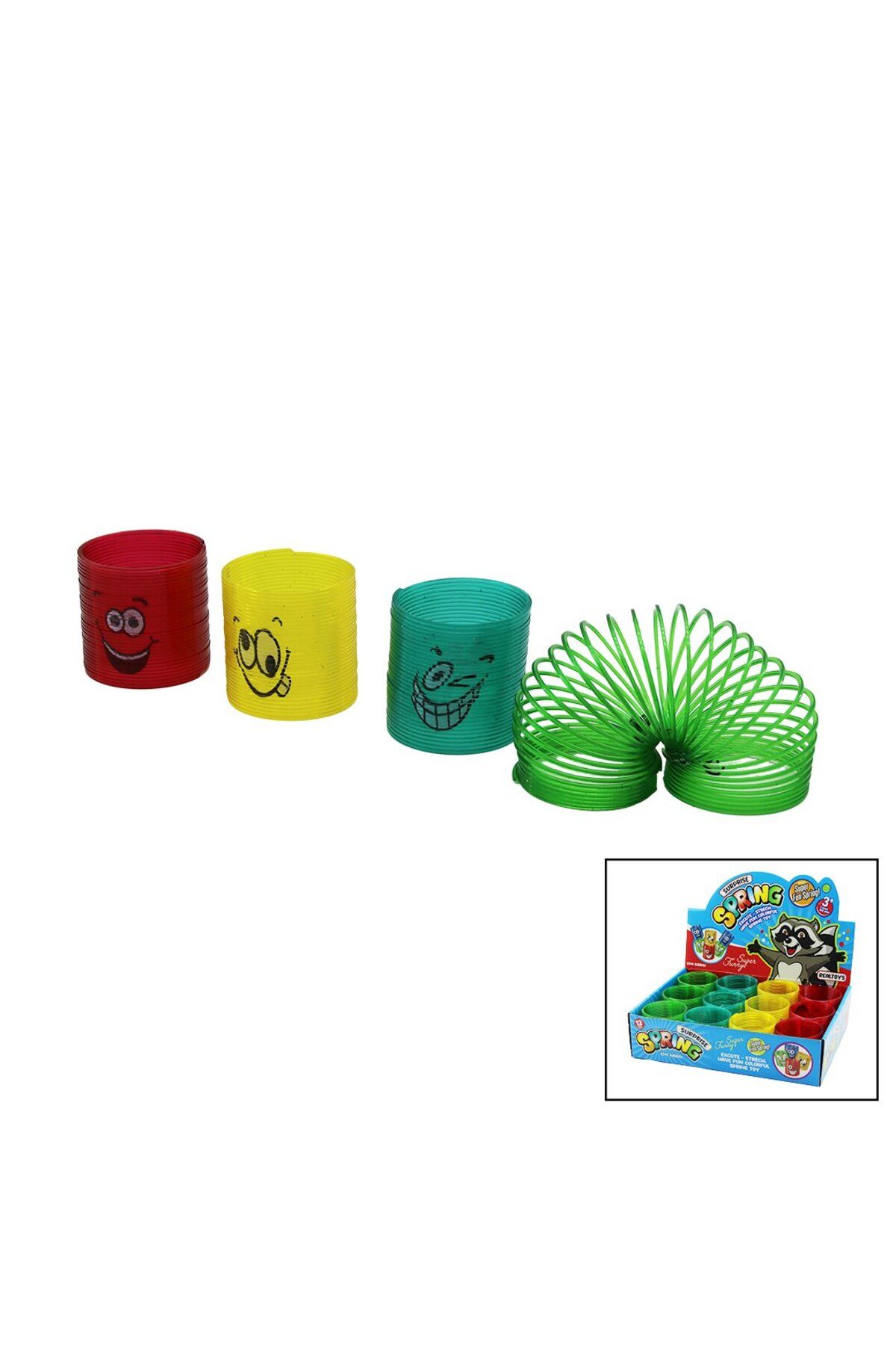 TİMİON STRES YAYI EĞLENCELİ 35 HALKA RENKLİ PLASTİK EMOJİ BASKILI (5148)