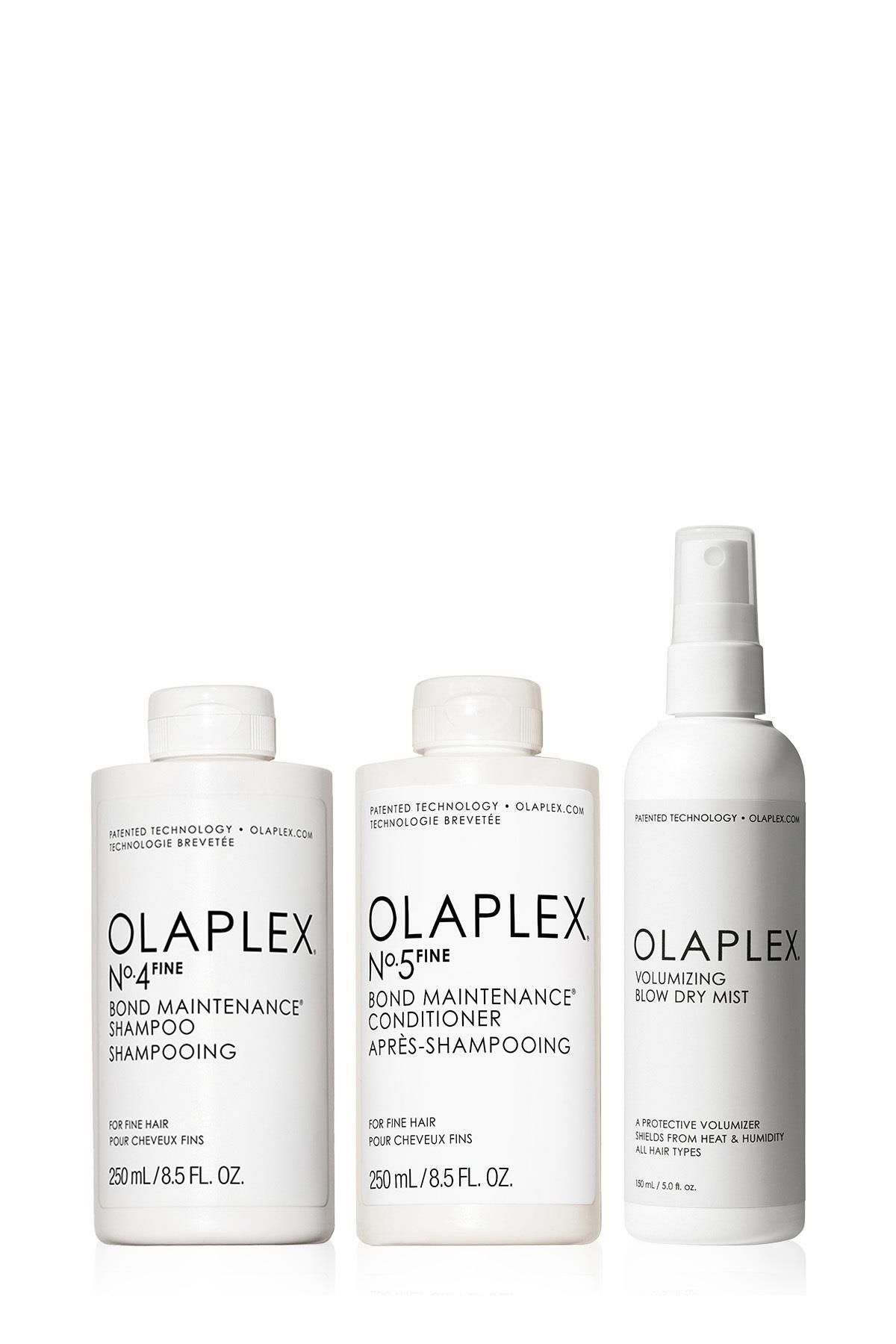 Olaplex Fine Volume Boost Set - İnce Telli Saçlar İçin Bağ Güçlendirici Şampuan, Saç Kremi & Hacim Veren Spr