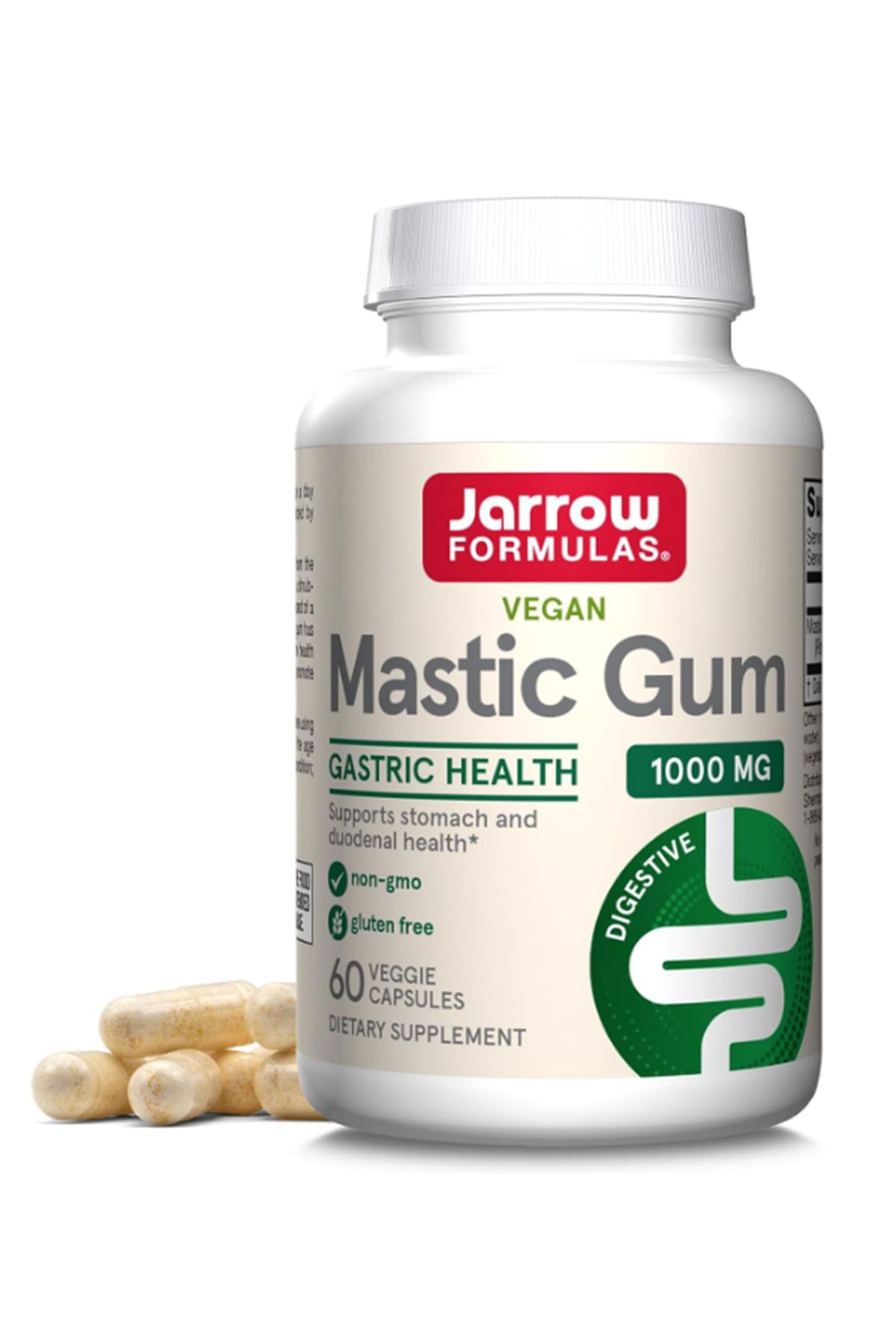 Jarrow Formulas Mastic Gum 1000 mg, Gastrointestinal Health Support, 60 Veggie Capsules