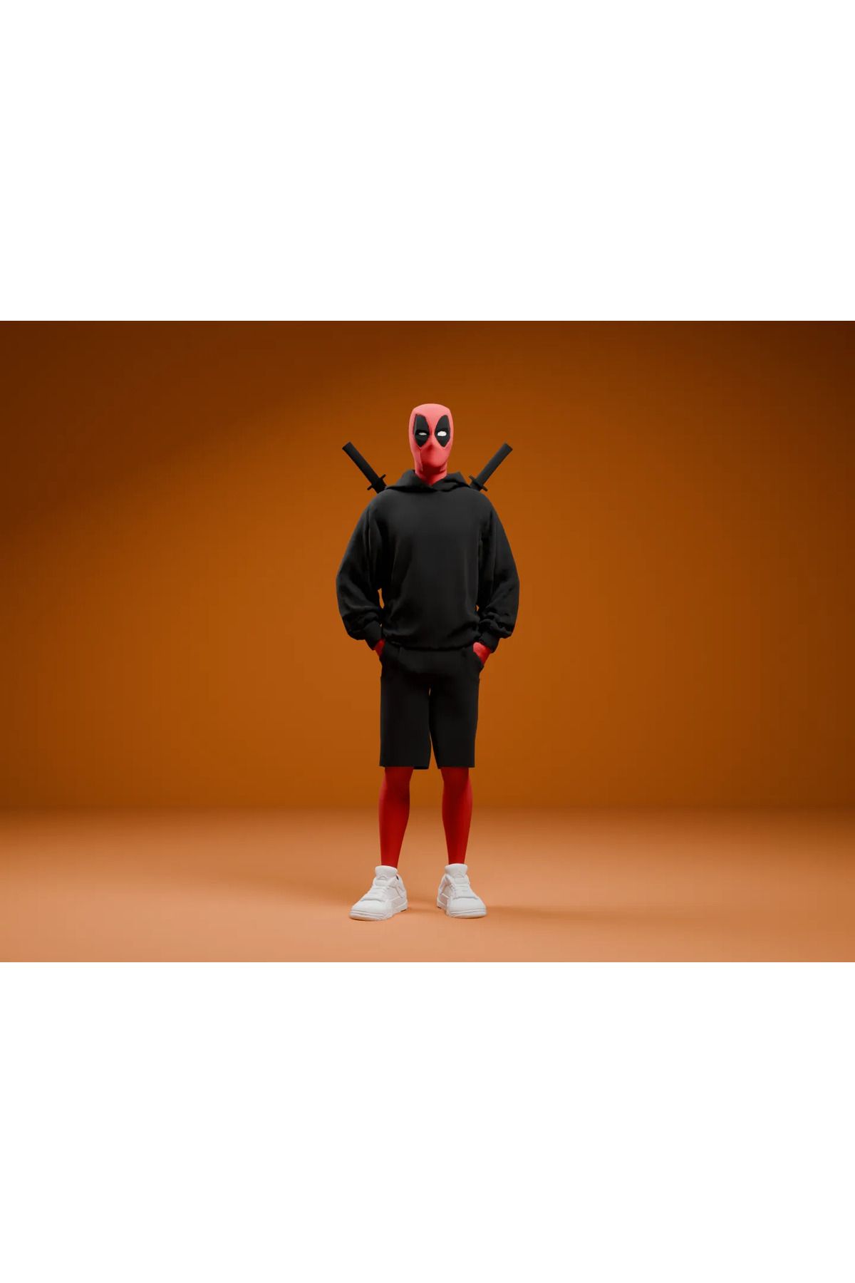 ECDESİNG Sokak Stili Deadpool Figürü / Kırmızı&Siyah&Beyaz