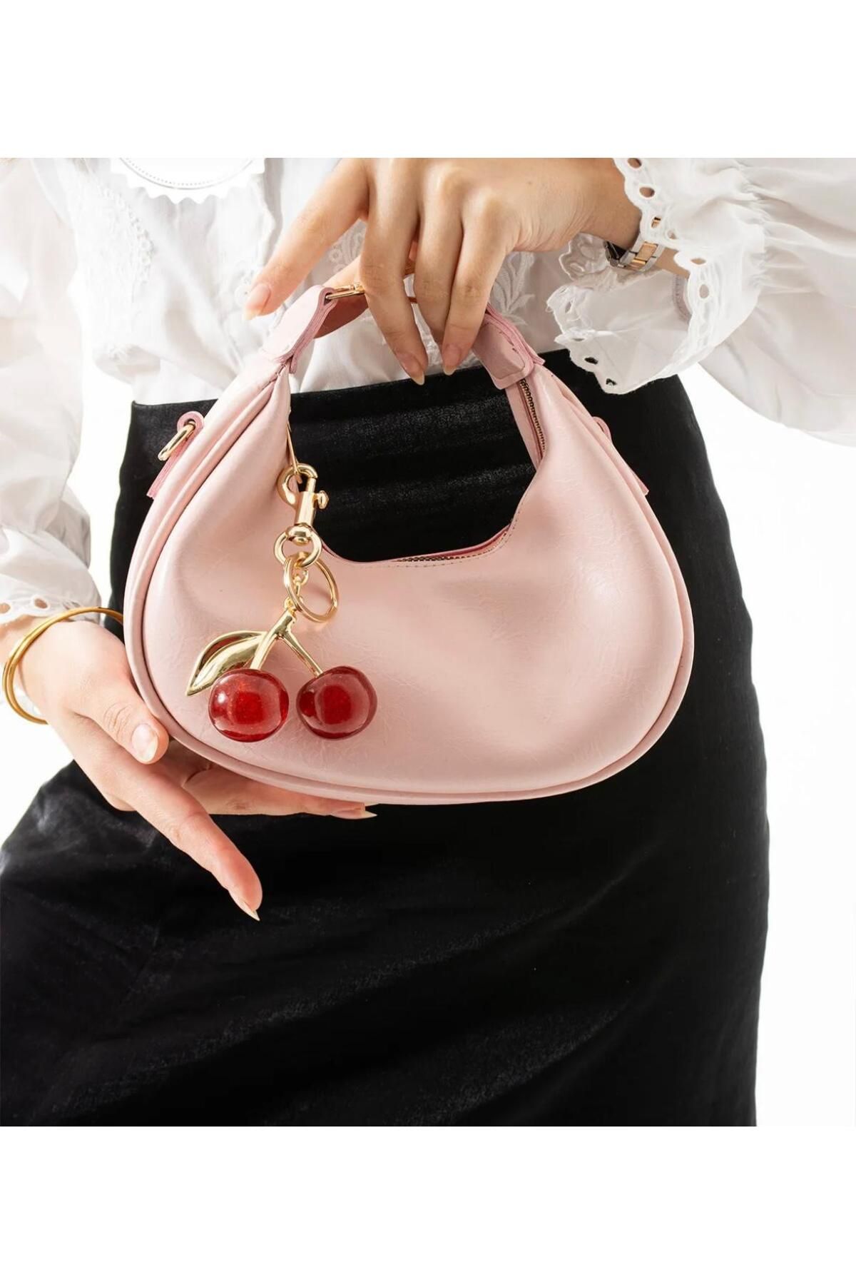 LİSBOND ELEGANCE Lisbond Elegance Betty Model Toz Pembe Charm Hediyeli Kadın El Ve Omuz Çantası