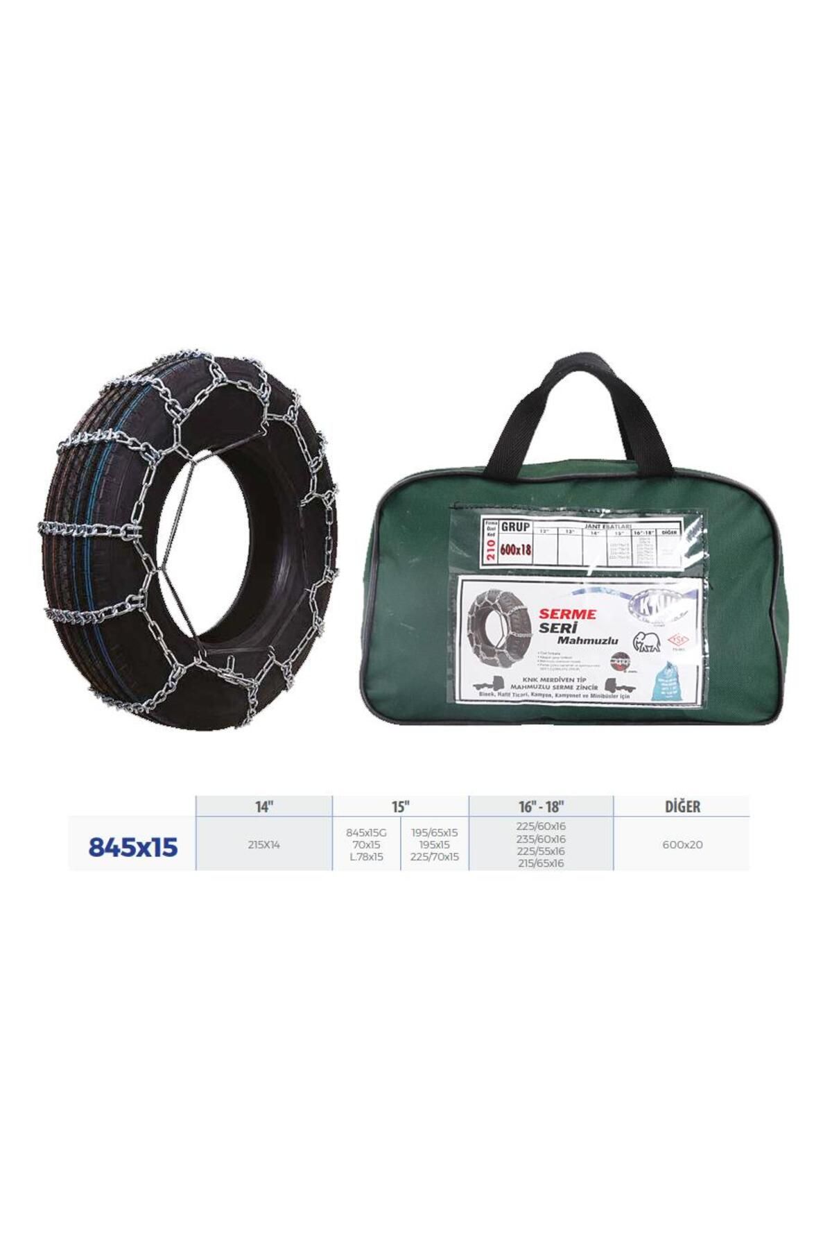 KNK PATİNAJ ZİNCİRİ MİNİBÜS VE KAMYONET SERME 215x65x16 TRANSPORTER ZİNCİR EBATLARI İÇİN RESİME BAKINIZ