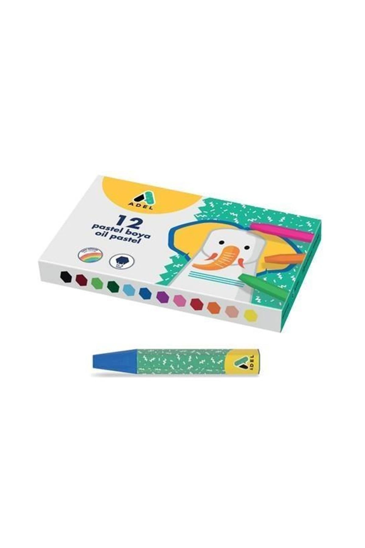 Adel Pastel Boya Karton Kutu Köşeli 12Li