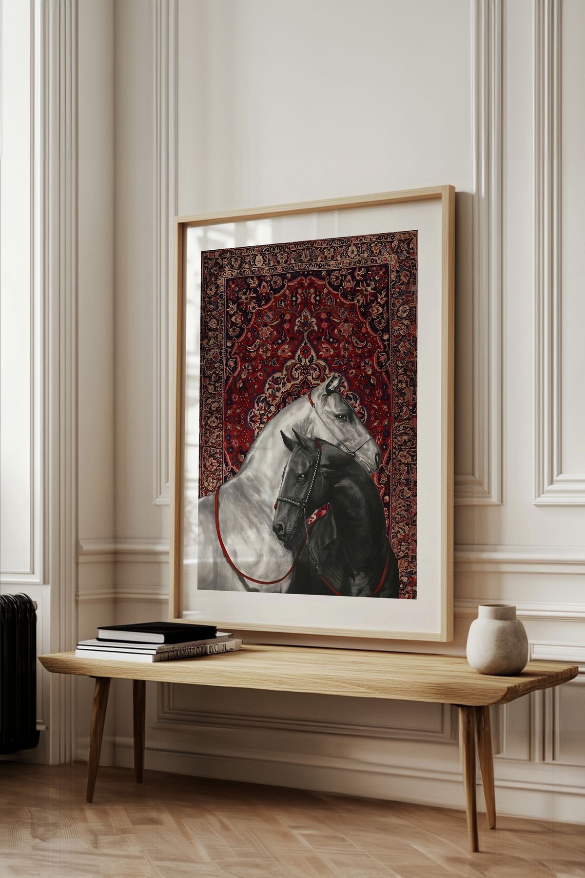 Home Doğal Ahşap Çerçveli Etnik Desenli Tablo, Oturma Odası Dekoru, Doğal Ahşap, Mutfak Dekoru