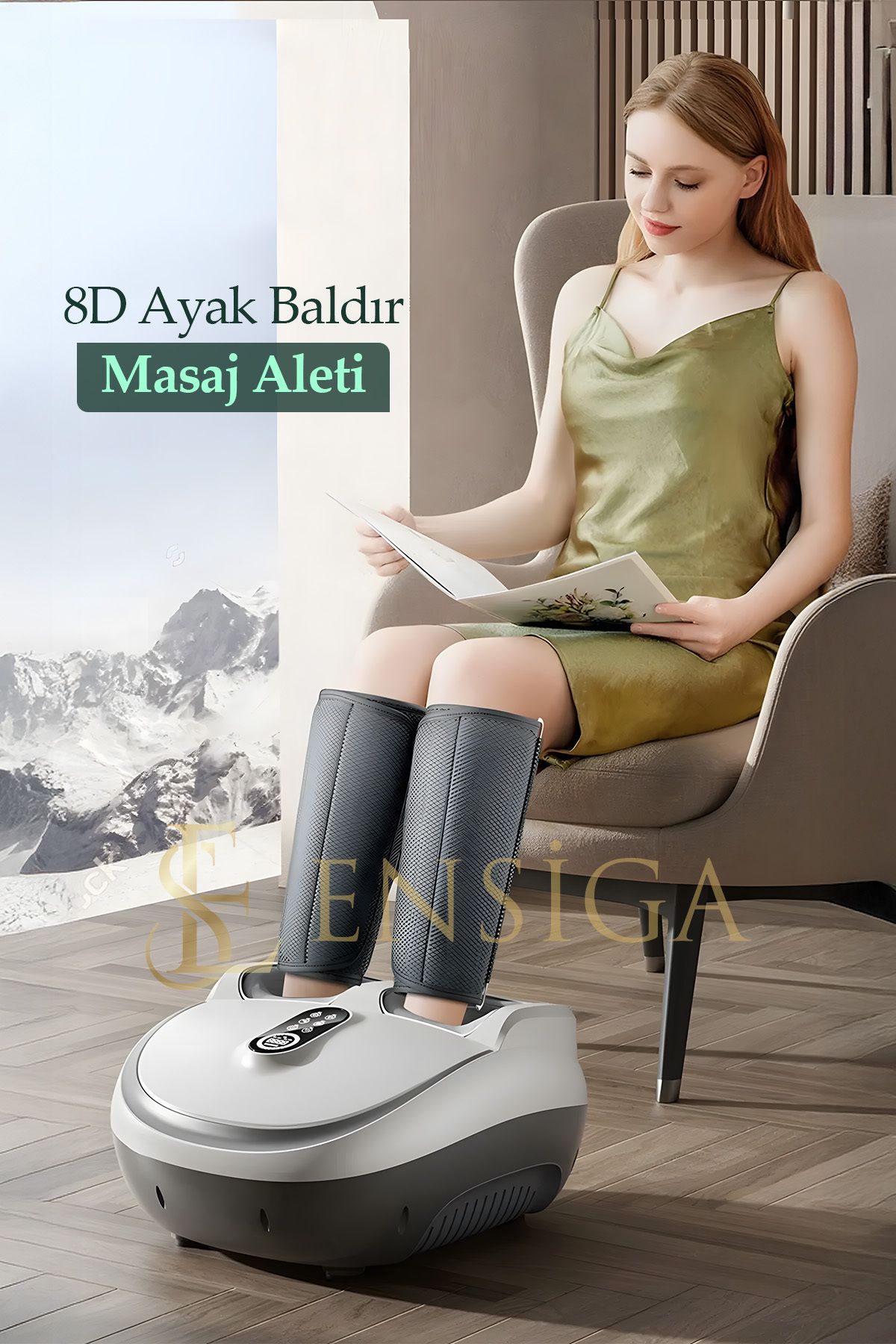 AboutThePerfect Çok fonksiyonlu ayak masaj aleti, ısıtmalı, yoğurma, hava yastığı, silindir, rahatlatıcı