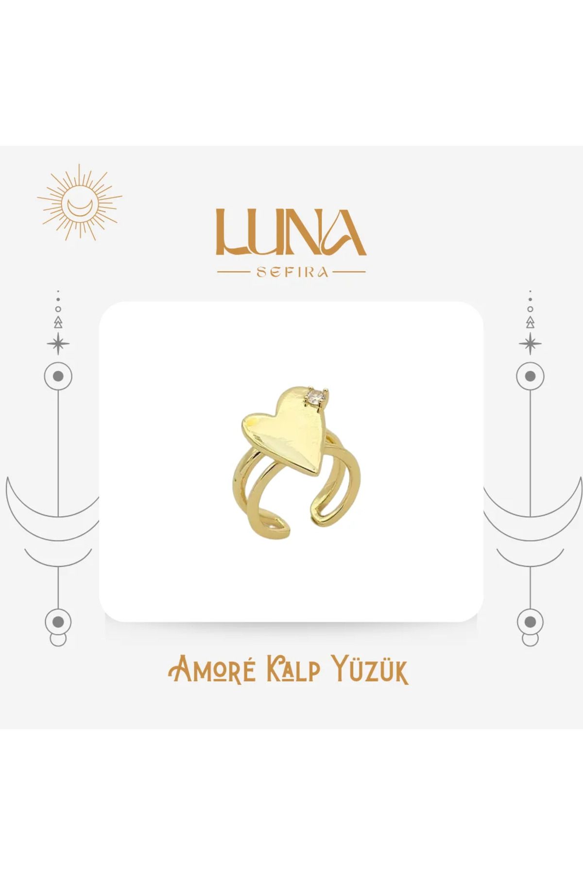 Luna Sefira Amoré Kalp Yüzük