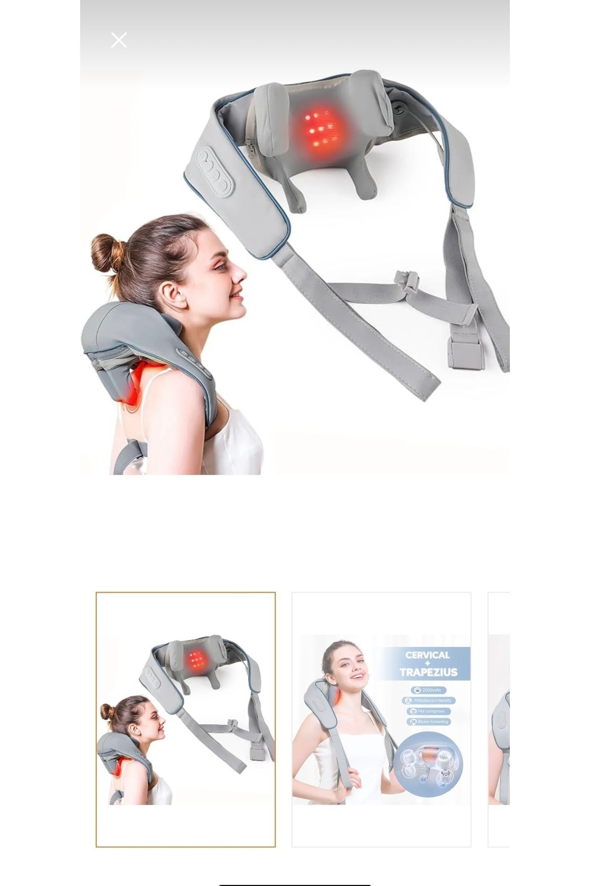 AboutThePerfect İşlevsel kablosuz ısıtmalı boyun ve omuz masaj cihazı rahatlatıcı kullanım