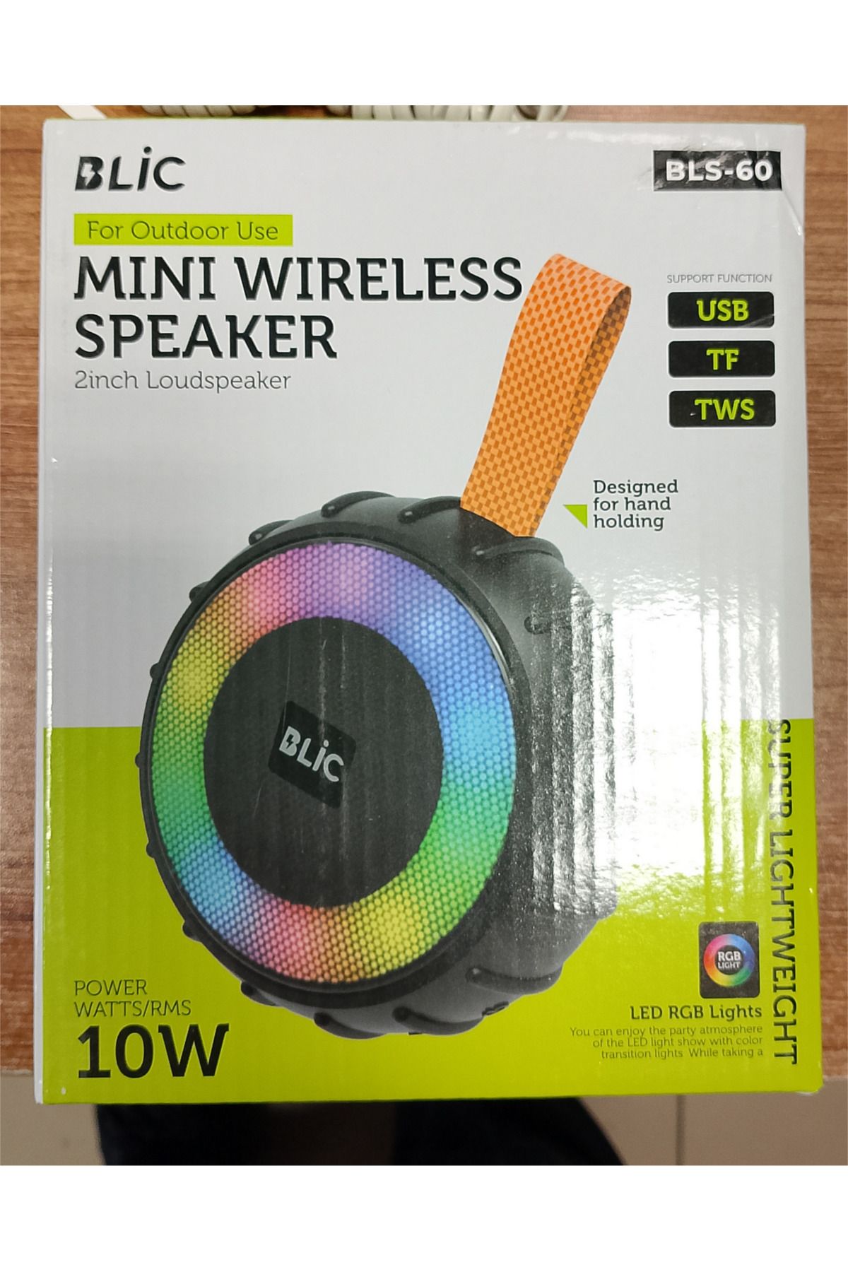 Aydoganticaret44 Bls60 800MAH Bataryalı Özellikli Ledli Tf Kart Flash Bellek Destekli Taşınabilir Bluetooth Hoparlör