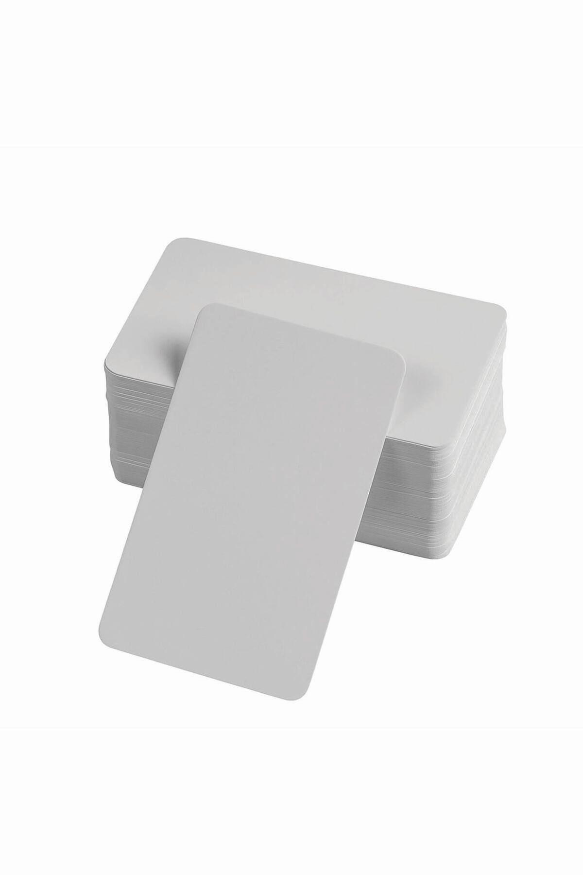 Home Boş Kelime Kartları 5x8 cm - 50 Adet Oval Kenarlı | Tabu & Not Kartları - Beyaz