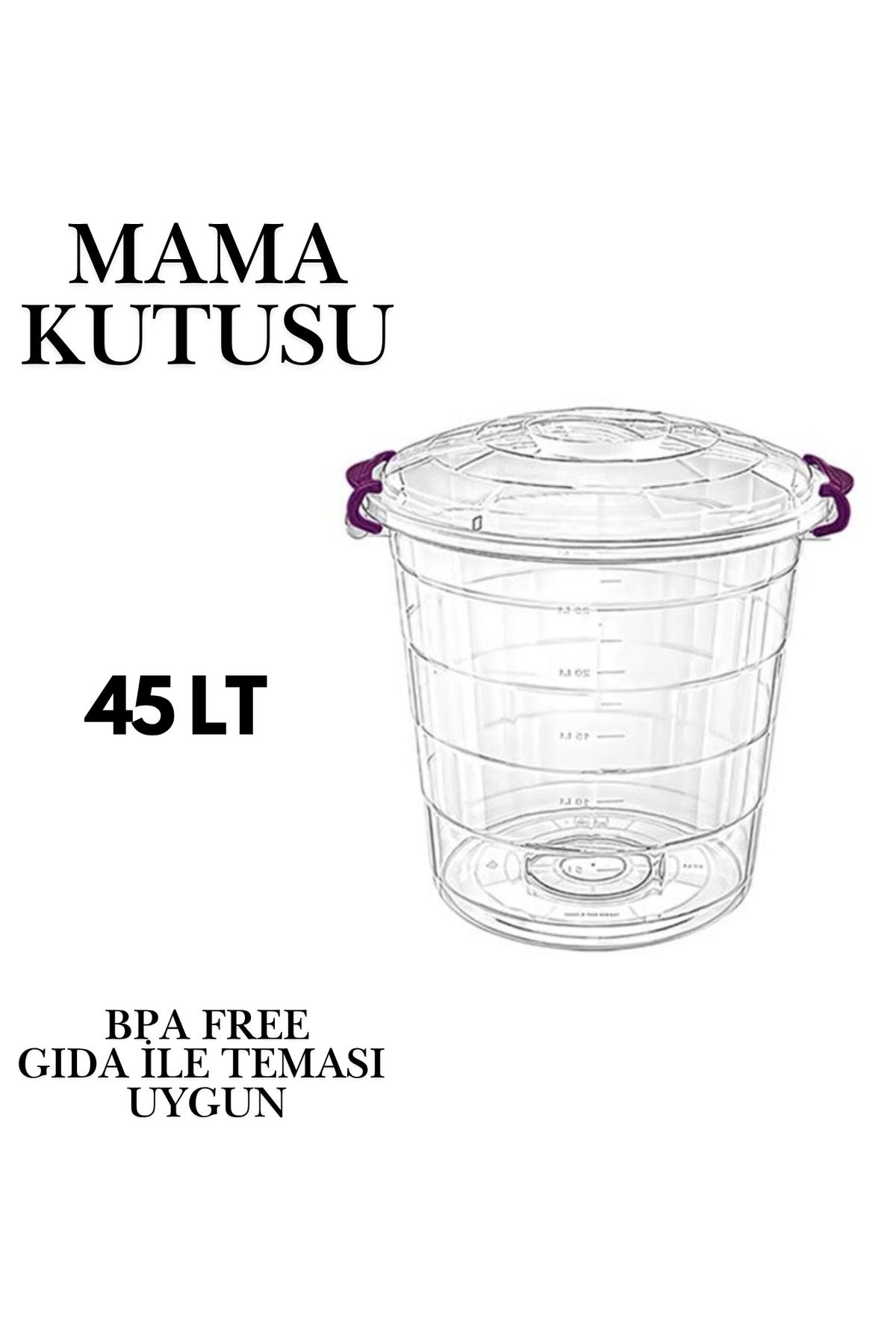 Loremp Kedi Köpek Orta Boy Mama Kovası 45 Lt