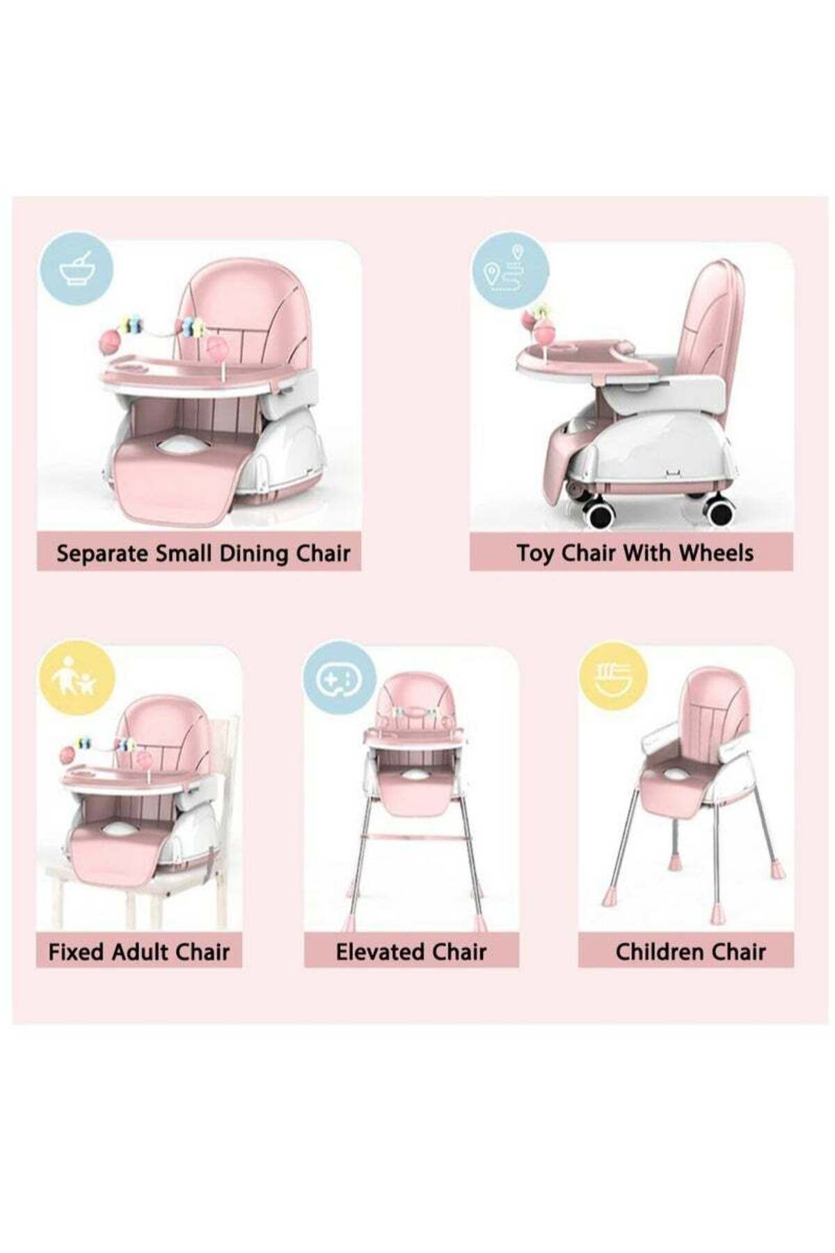COOYA-7 In 1 Adjustable Dining Chair For Baby/Toddler, Stable Structure, Easy to Clean, Multiple Modes 6