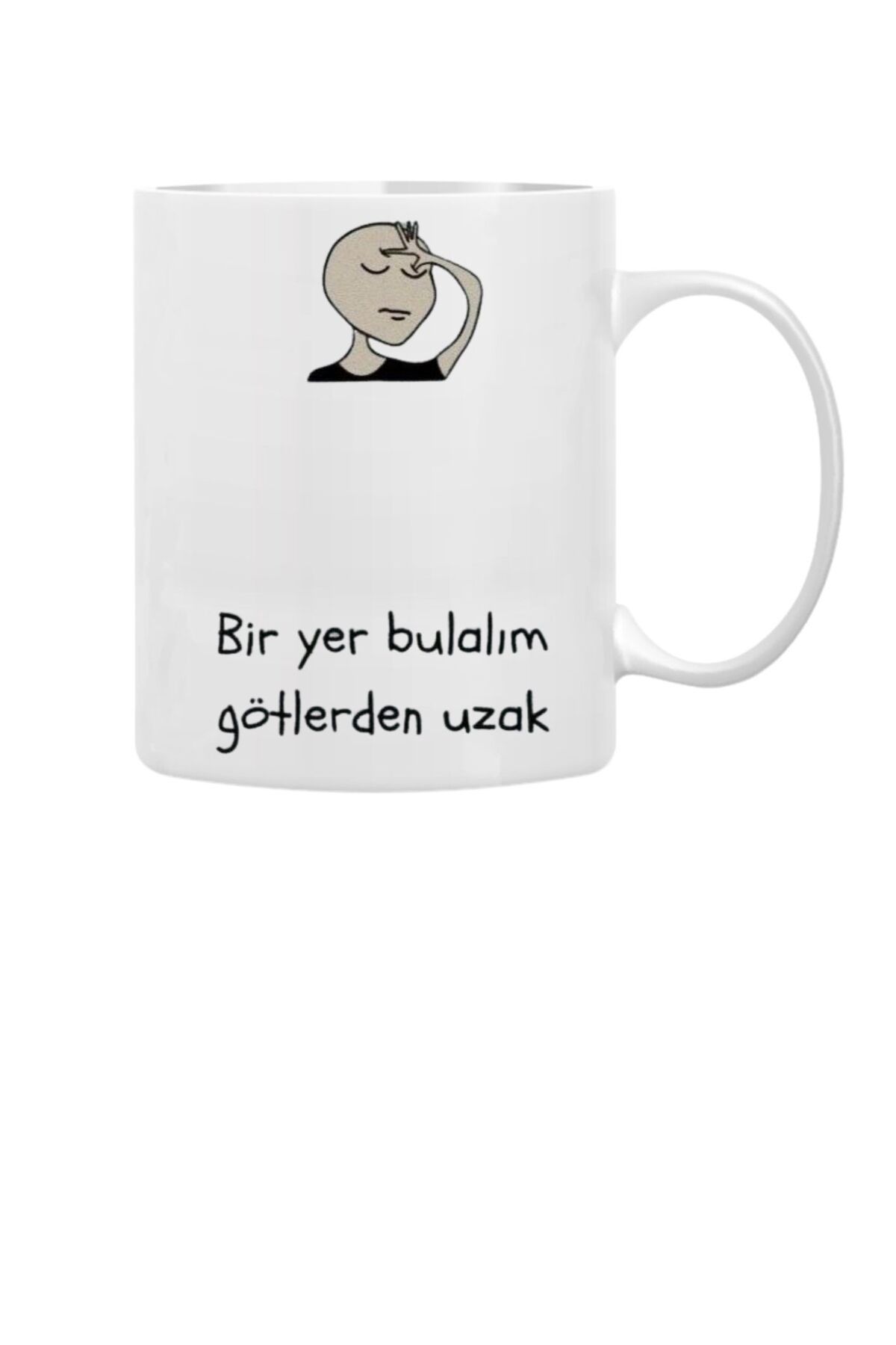 VANİLLA HANDESEVİM BİR YER BULALIM HERYERDEN UZAK BASKILI PORSELEN KUPA