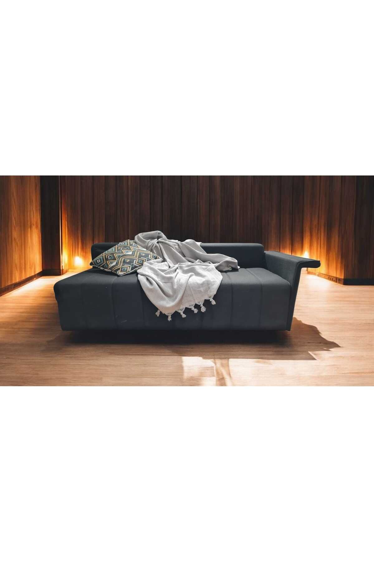 HANN HOME COLLECTION Hann Yalın Çift Kişilik Pike 200x230cm, Gri, %100 Pamuk, yumuşak dokulu