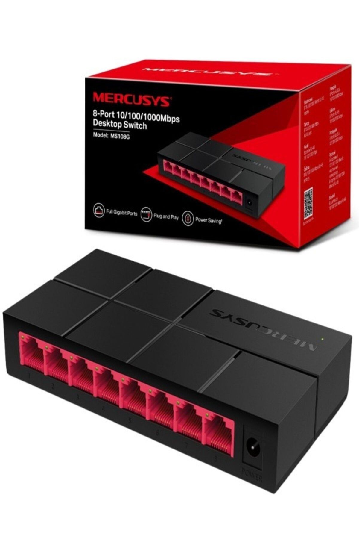 mercurys-MERCUSYS MS108G 8 Port Gigabit Network Switch, Gigabit Switch, Ethernet Splitter, 1