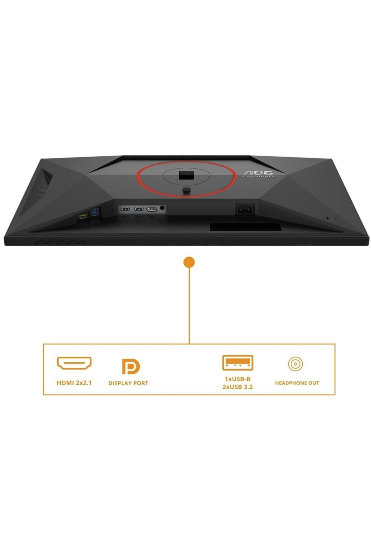 Aoc-AOC 27" UHD Gaming Monitor, Fast IPS, 320Hz, 1ms, HDMI/DP, Pivot, Black/Red 4