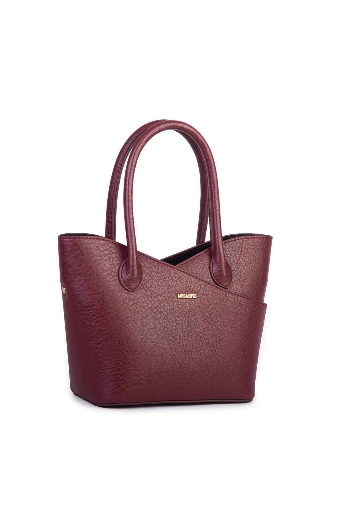 Nas Bag Kadın El ve Omuz Çantası Premium Seri Bordo Victoria