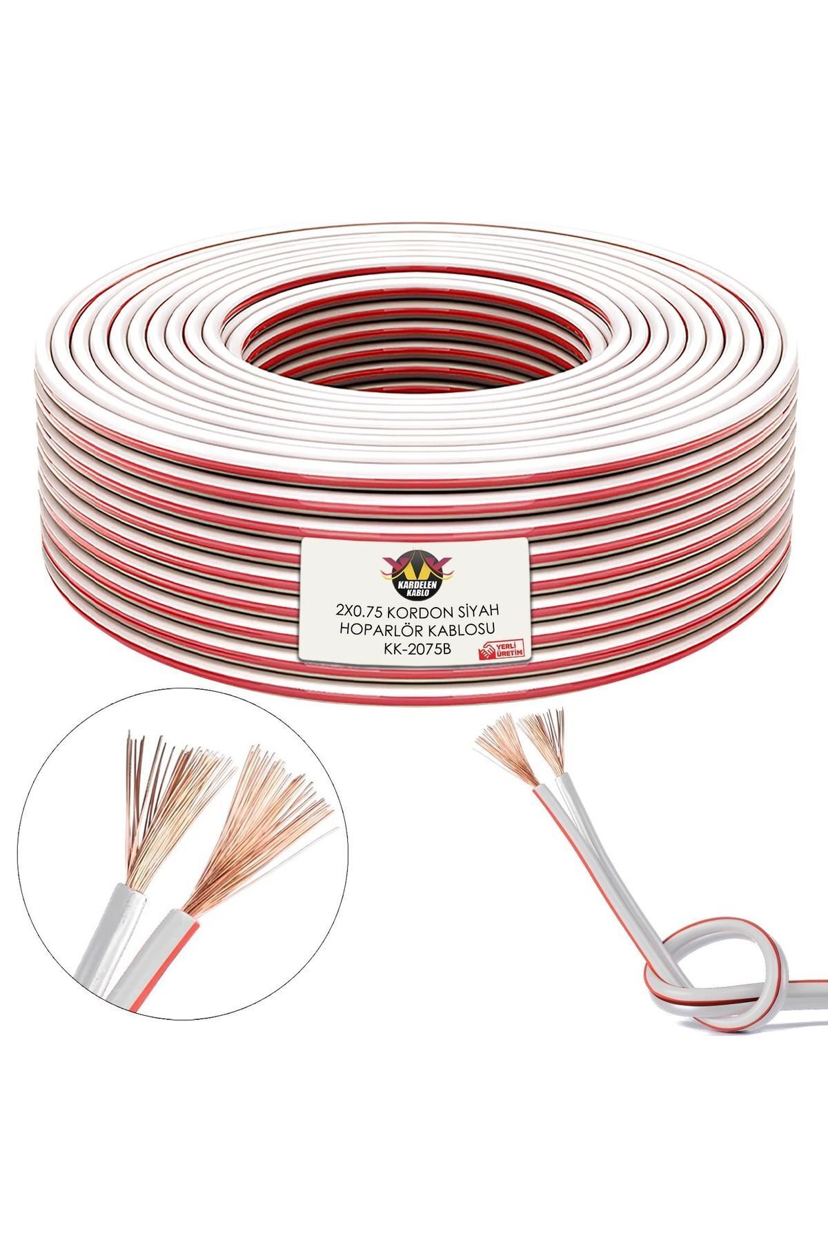 teknotrust kardelen kablo san. tic. ltd. şti. Beyaz Zayıf Akım Led ve Hoparlör Kablo Kordon 100 Metre, 2X0.75