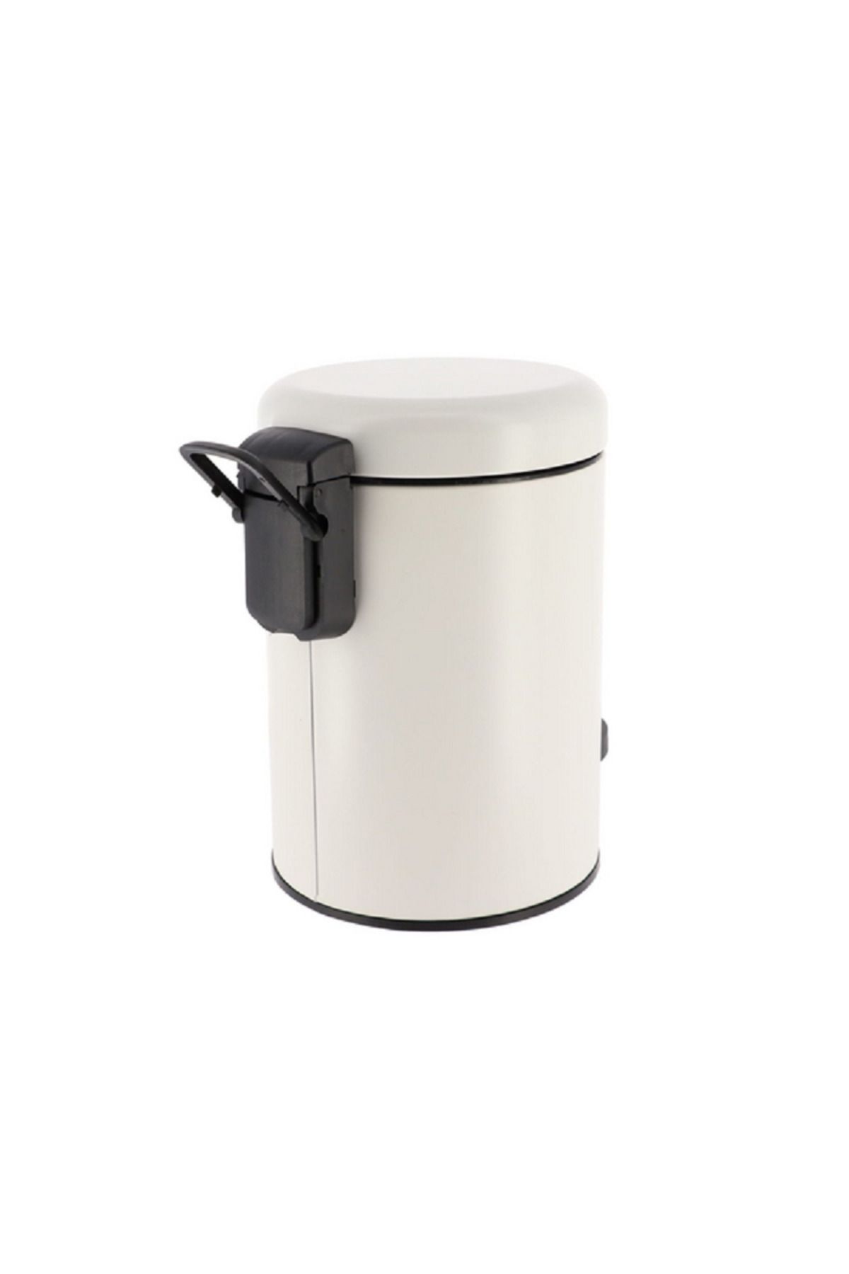 Tendance-Durable Plastic Soft Close Fall Brake Lid Pedal Bin Matte White 3Liter 3