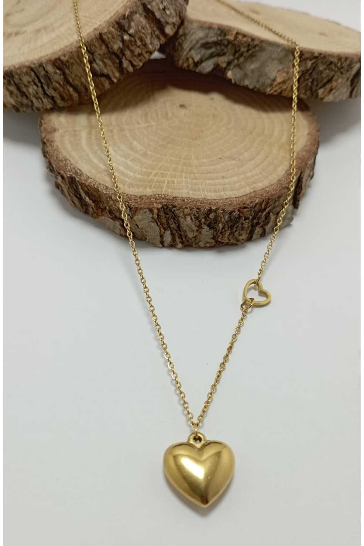 Ladin Atelier Gold Kalpli Çelik Kolye