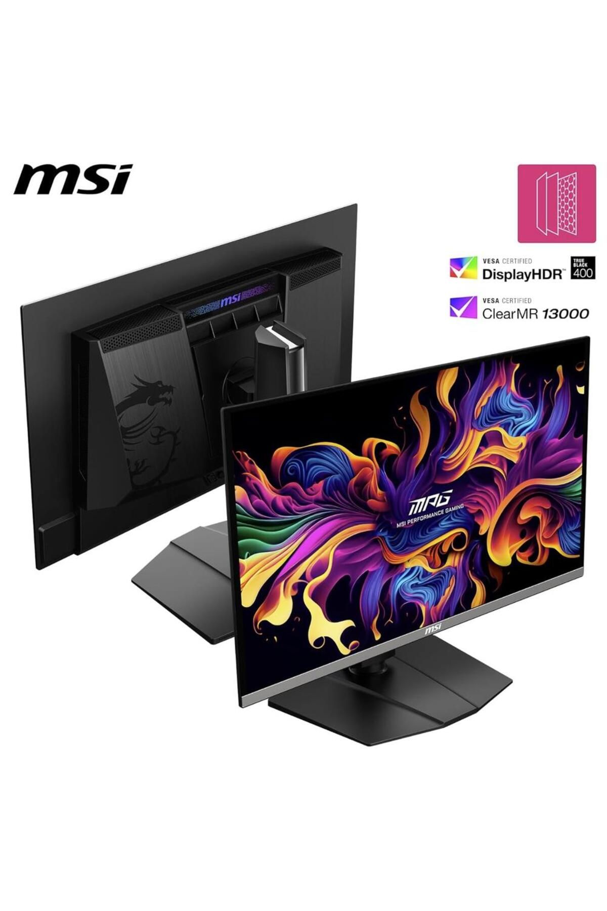 MSI-MSI MPG 26.5" Gaming Monitor QD-OLED, UHD, 240Hz, 0.03ms, Pivot, HDMI/DP, Black 3
