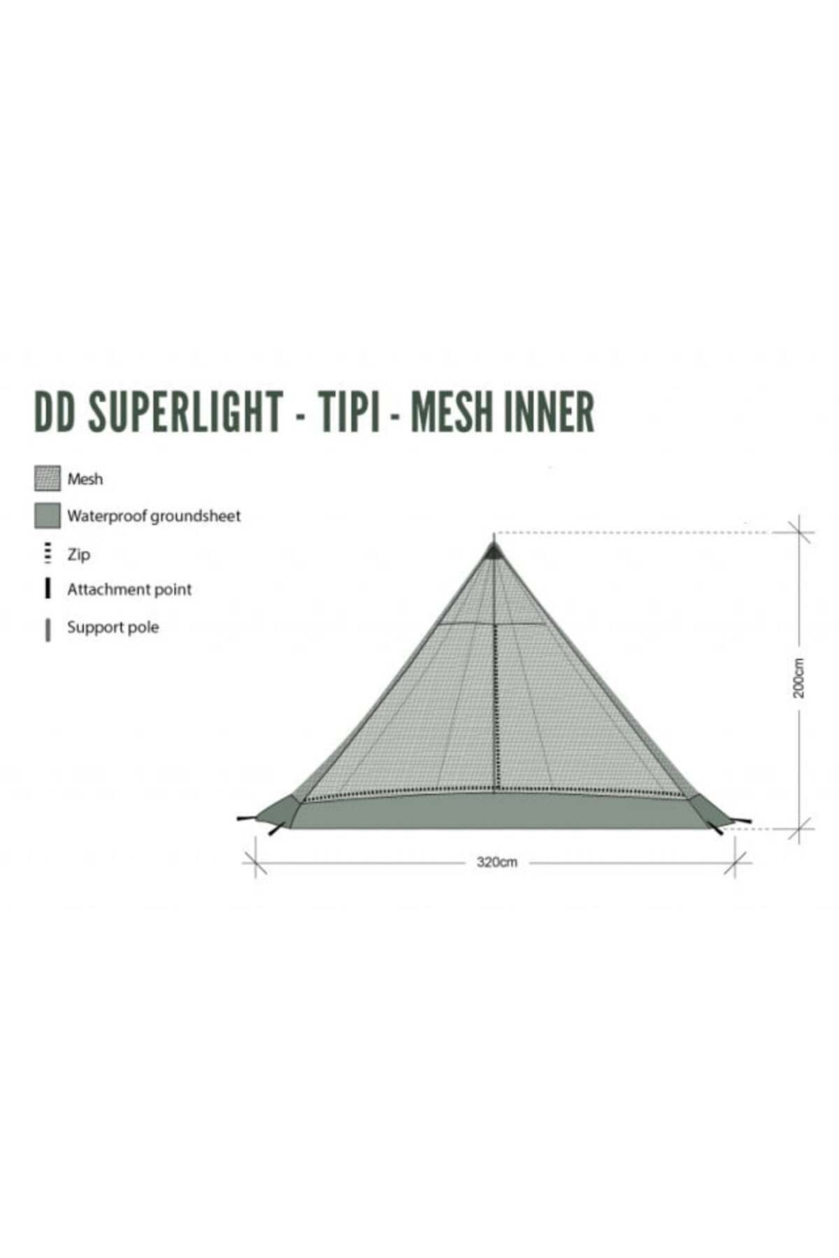 DD HAMMOCKS-DD Hammocks Superlight Tipi Inner Mesh Mosquito Net Shelter 4