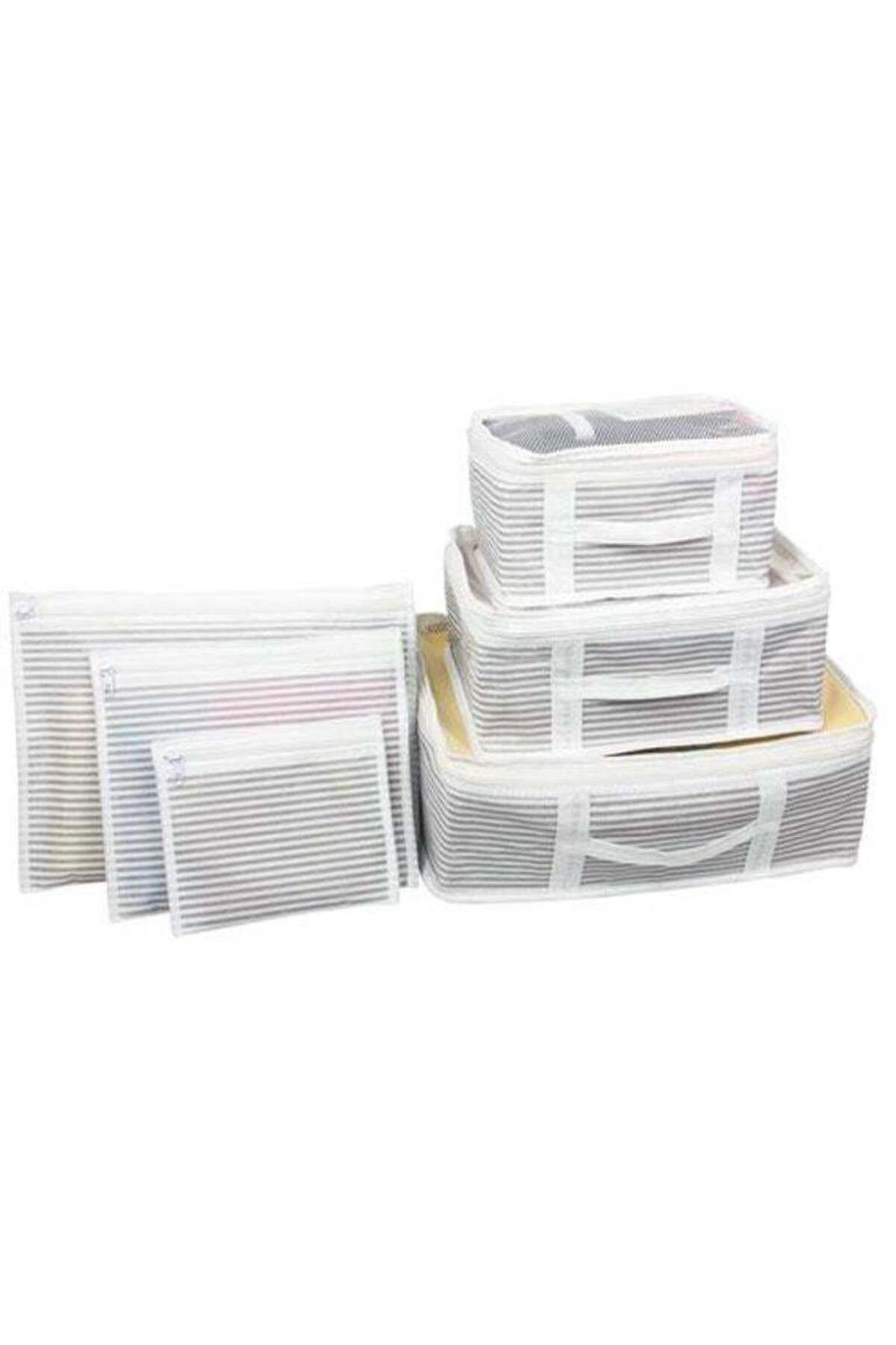 Zayla Bavul İçi Düzenleyici Valiz Organizer 6 lı Set - Çizgili