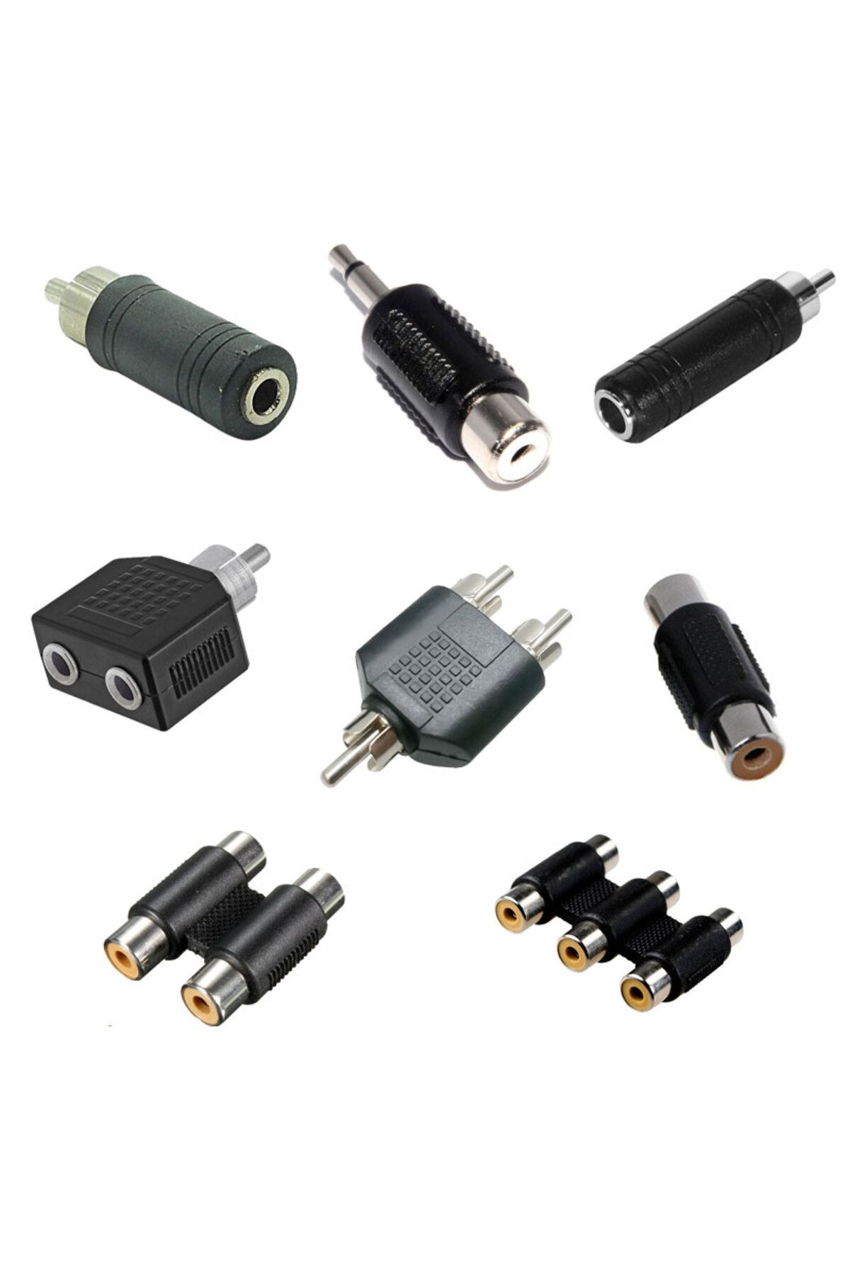 Leonpro Rca dişi erkek 3.5mm stereo kulaklık çevirici 8'li set